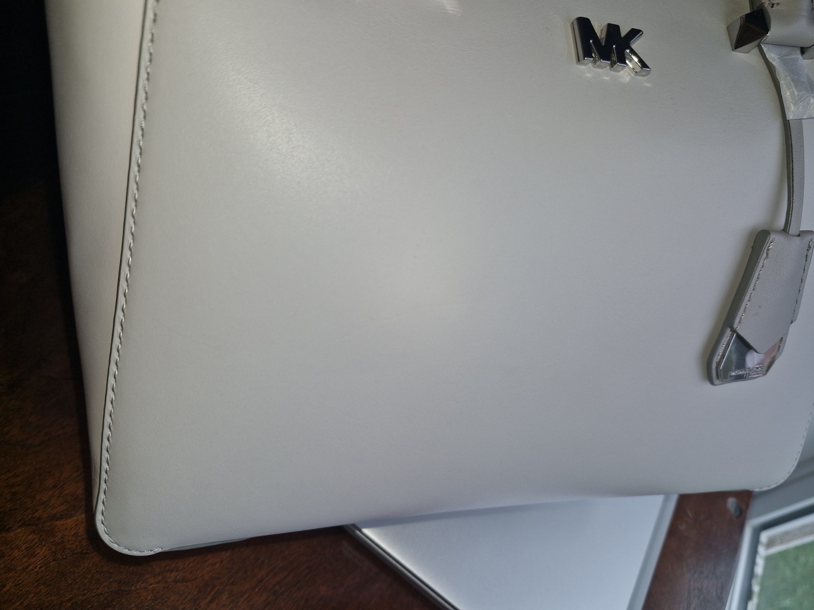 MICHAEL KORS NOLITA MEDIUM SATCHEL ALU/OPT/PGRY LEATHER 30S8SY5S6T