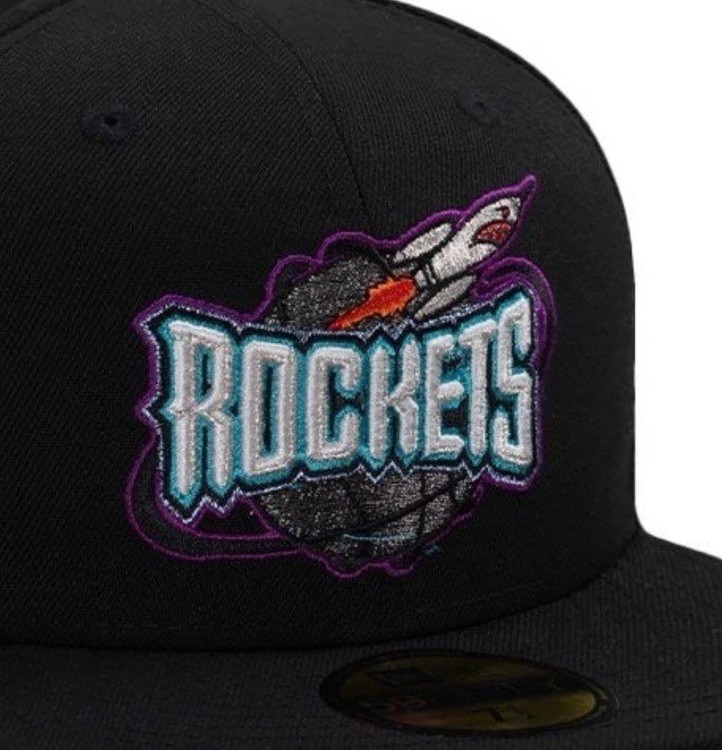 Houston Rockets🔥NewEra 59Fifty Sz. 7 3/8 Blk Purple Prime Edition Limited*Rare*