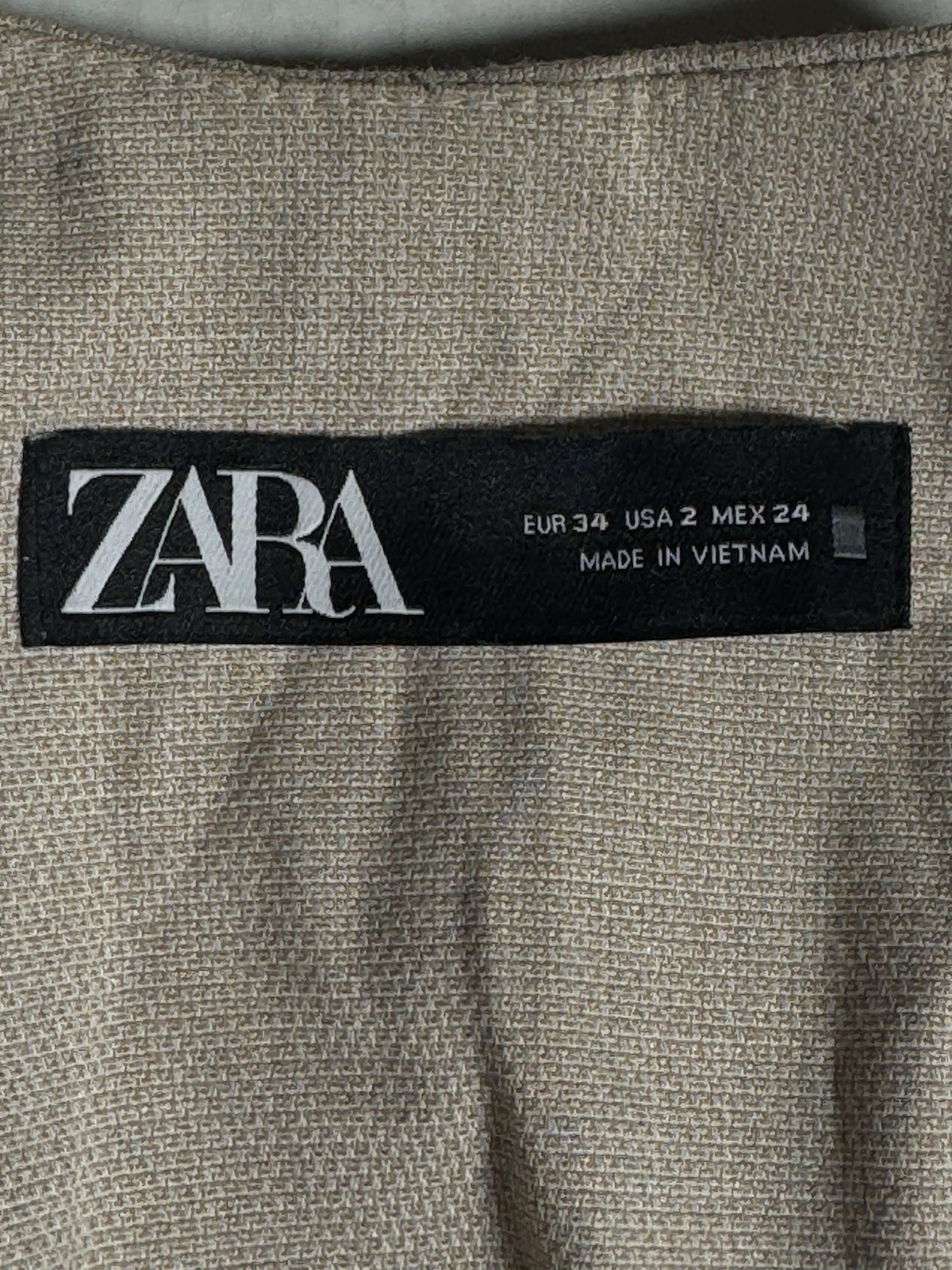 Pre Owned Excellent Zara Padded Shoulder Woven Blazer Single Button Women Size 2