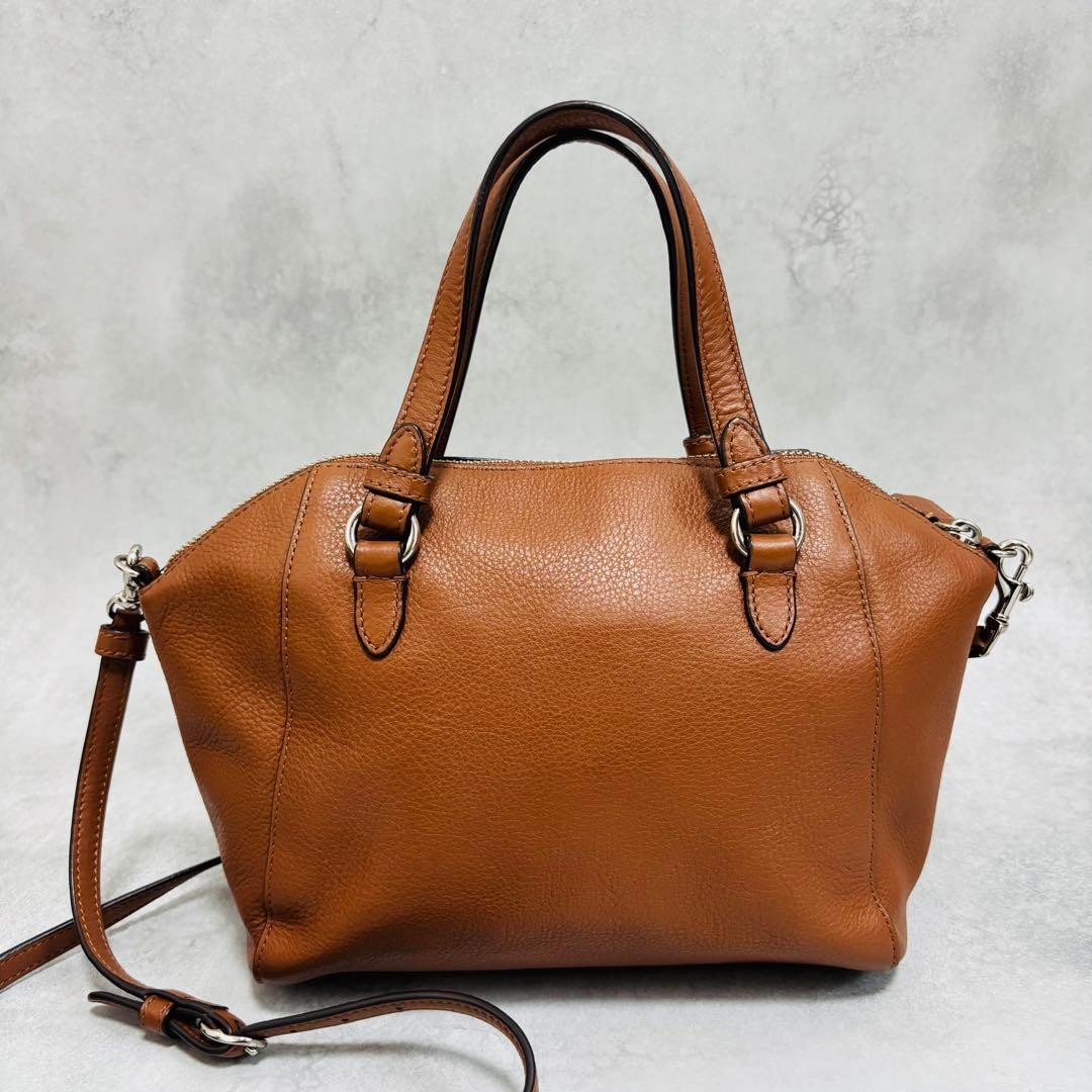 COACH F30281 2WAY Leather Handbag Brown 4a