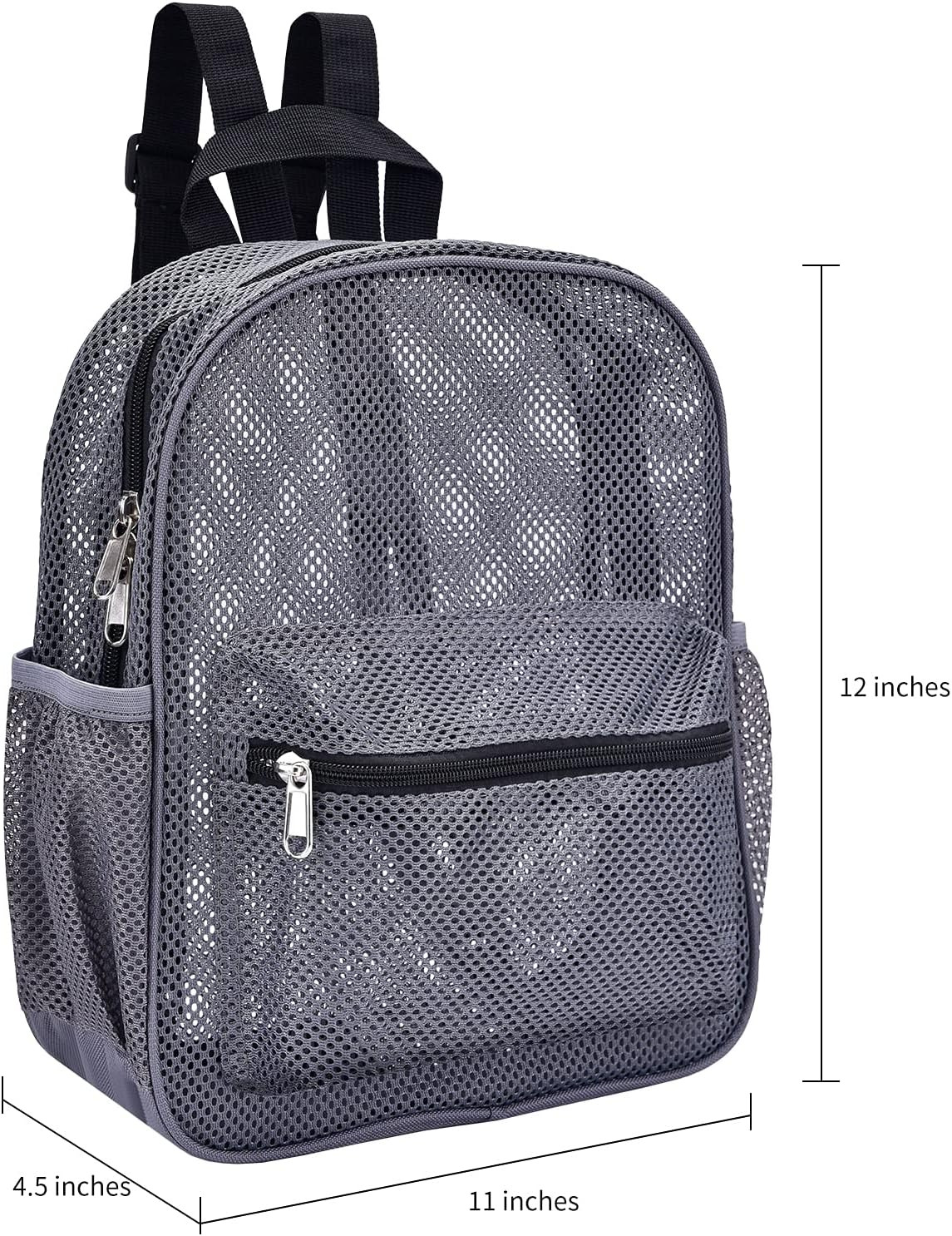 Grey Mesh Backpack – Transparent, Durable Bag for School, Beach & Sports