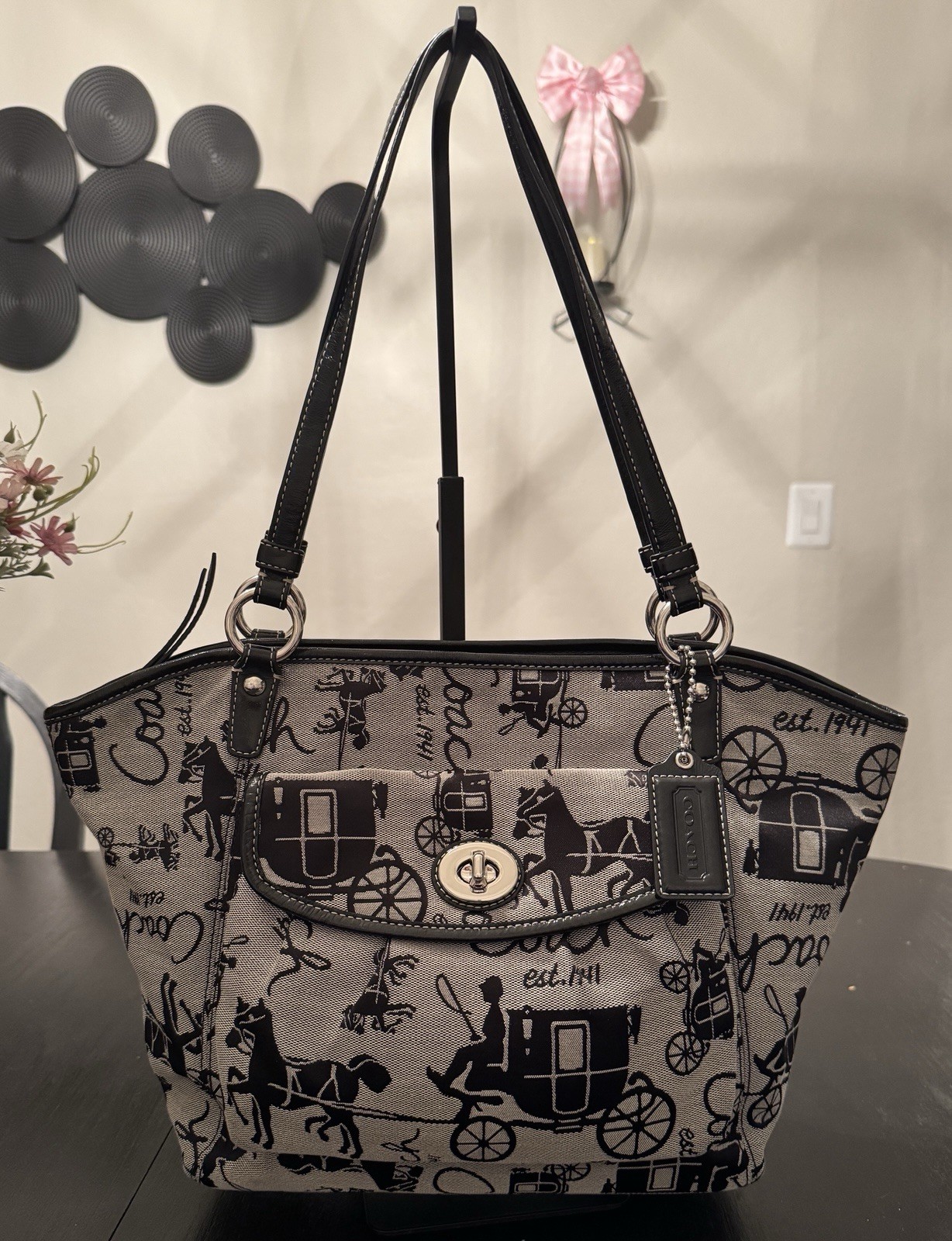 Coach Horse And Carriage Leah Tote Bag