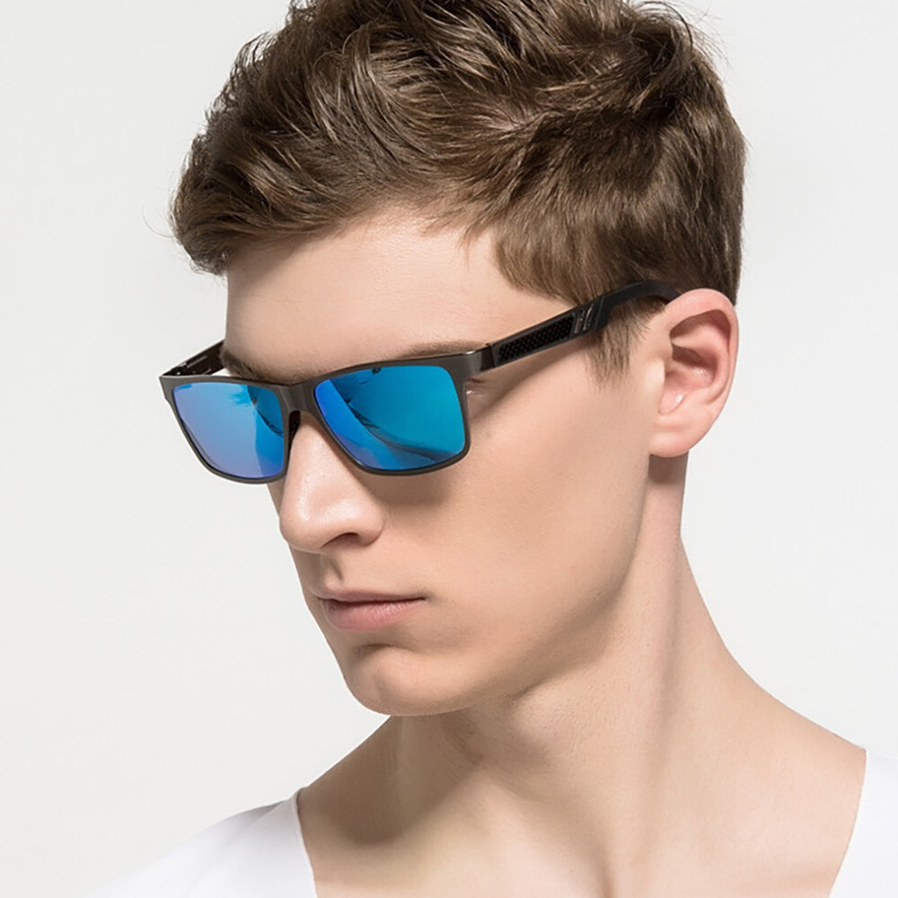 Aluminium Polarized Sunglasses Men UV400 Mirrored Driving Sport Glasses Case US