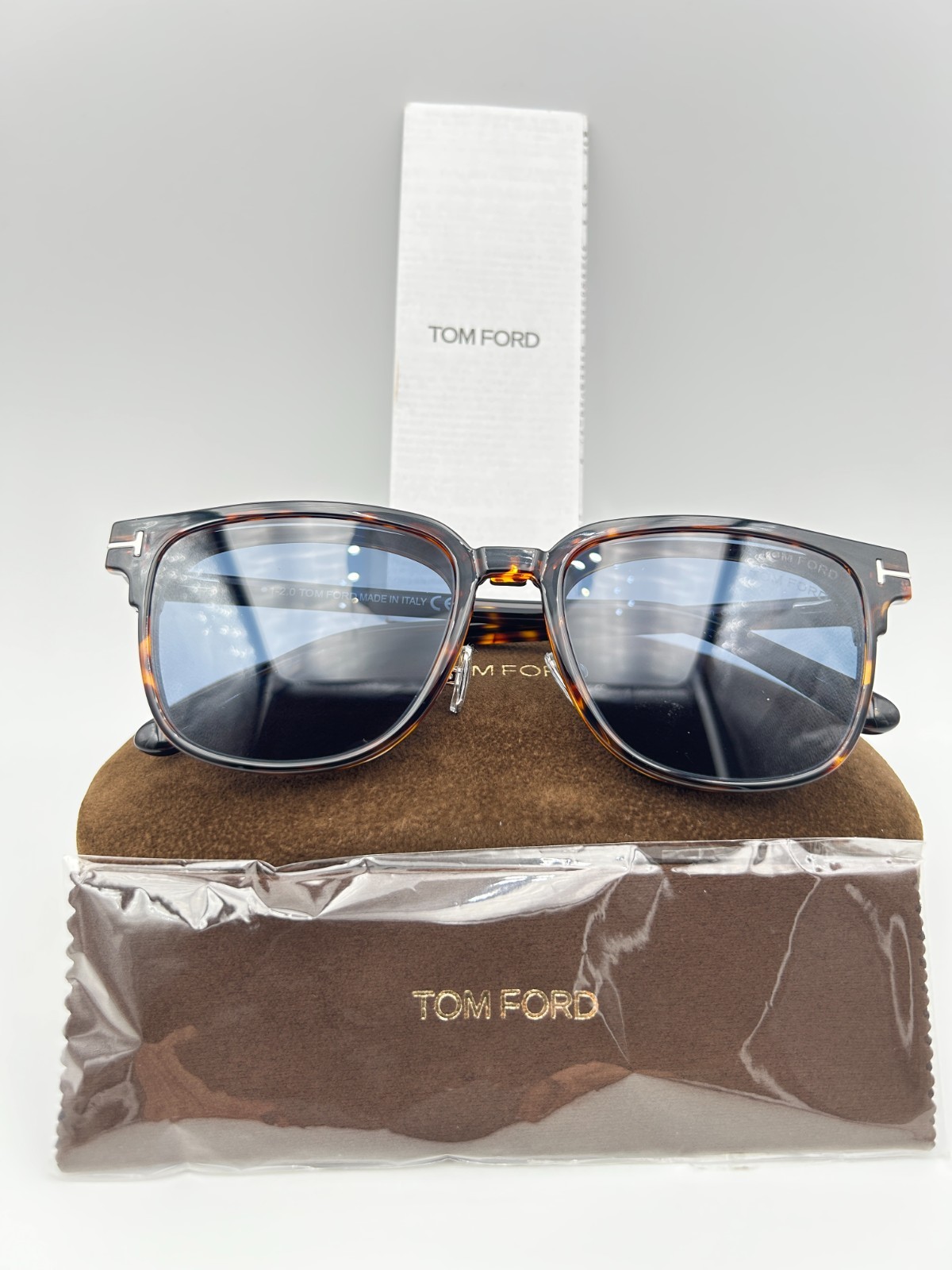 Tom Ford Sunglasses TF5683-B 052 Havana Gold Gray 54 18 145 Clip on Blue light