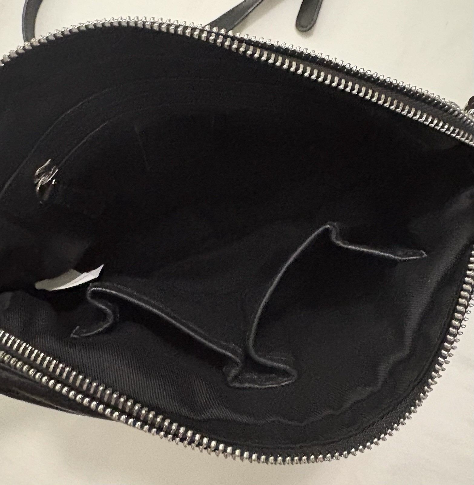 ASH Leather Crossbody Sling Bag Black Soft 10x7x3