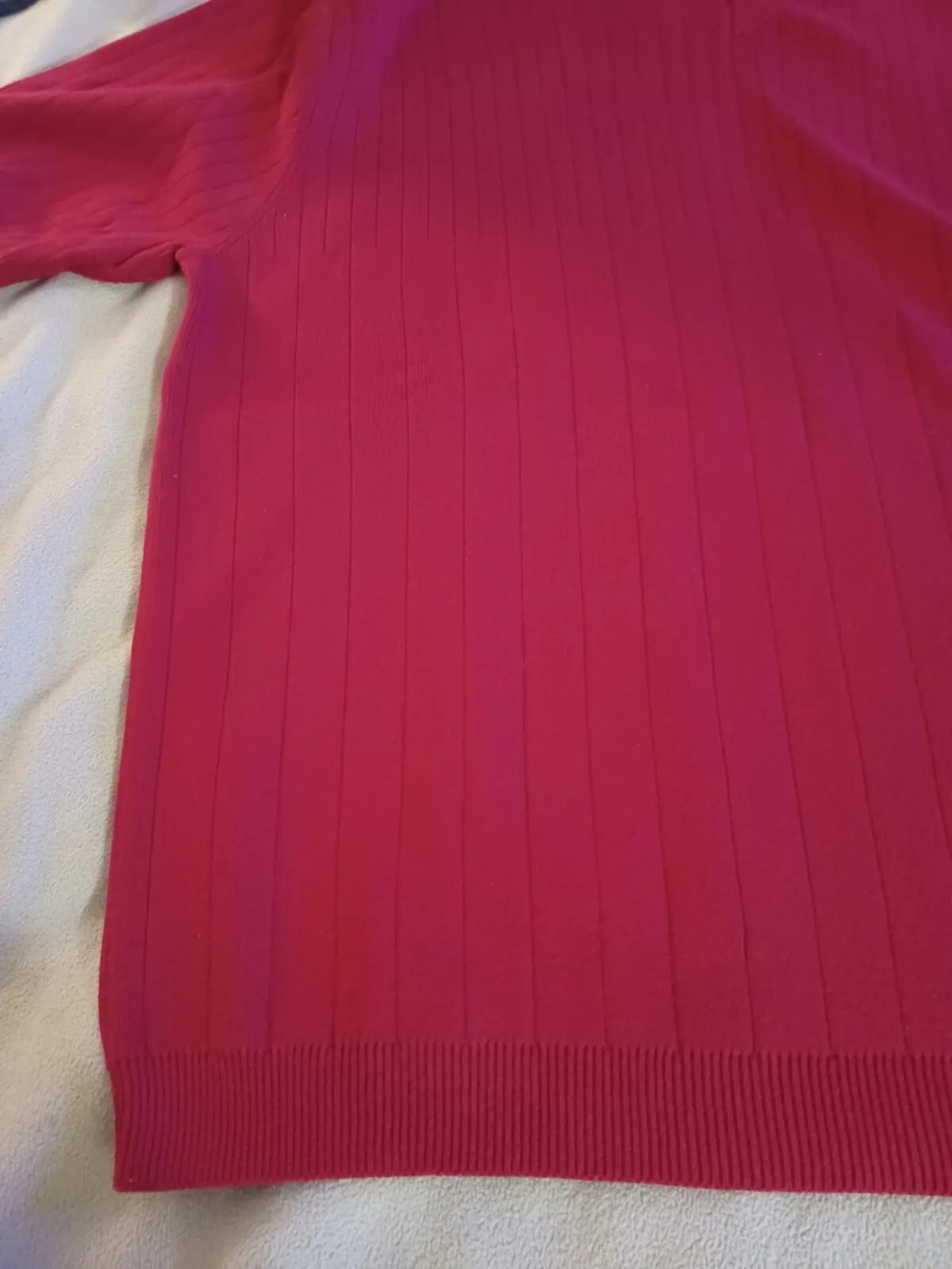 Covington mens vneck cotton red short sleeve ribbed sweater size large