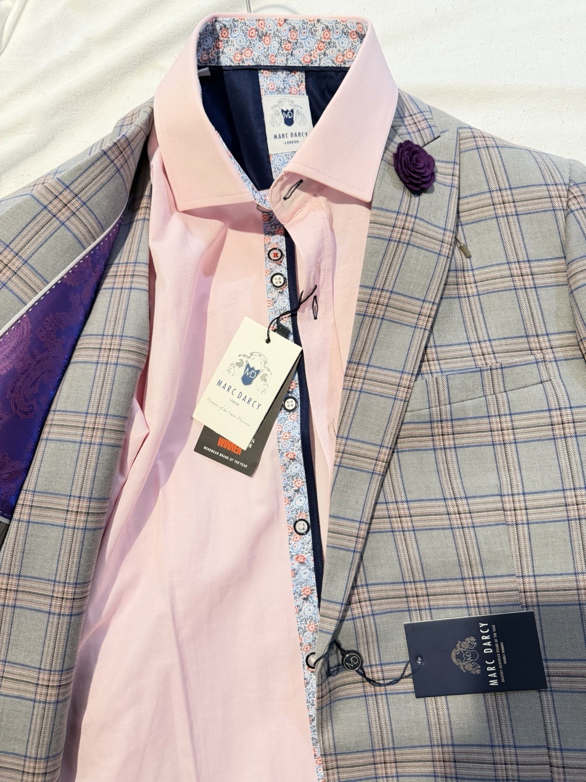Marc Darcy Alfie Men’s Pink Dress Shirt M 16″ Neck 36/37 Sleeve Cotton