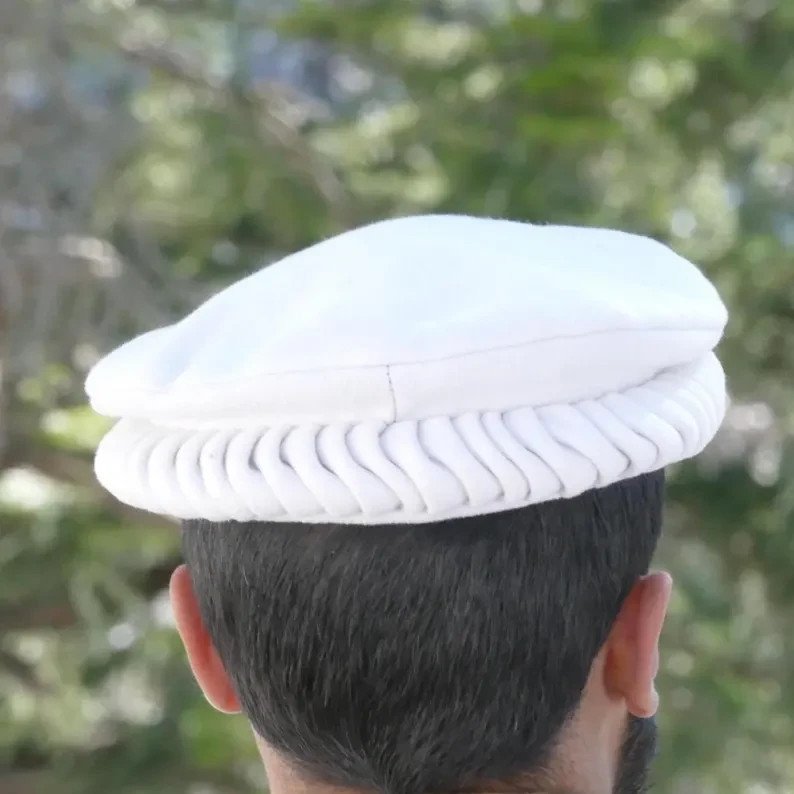 Afghan Pakol With Feather Chitrali Hand Made Pakol Hat Traditional Chitrali Pako