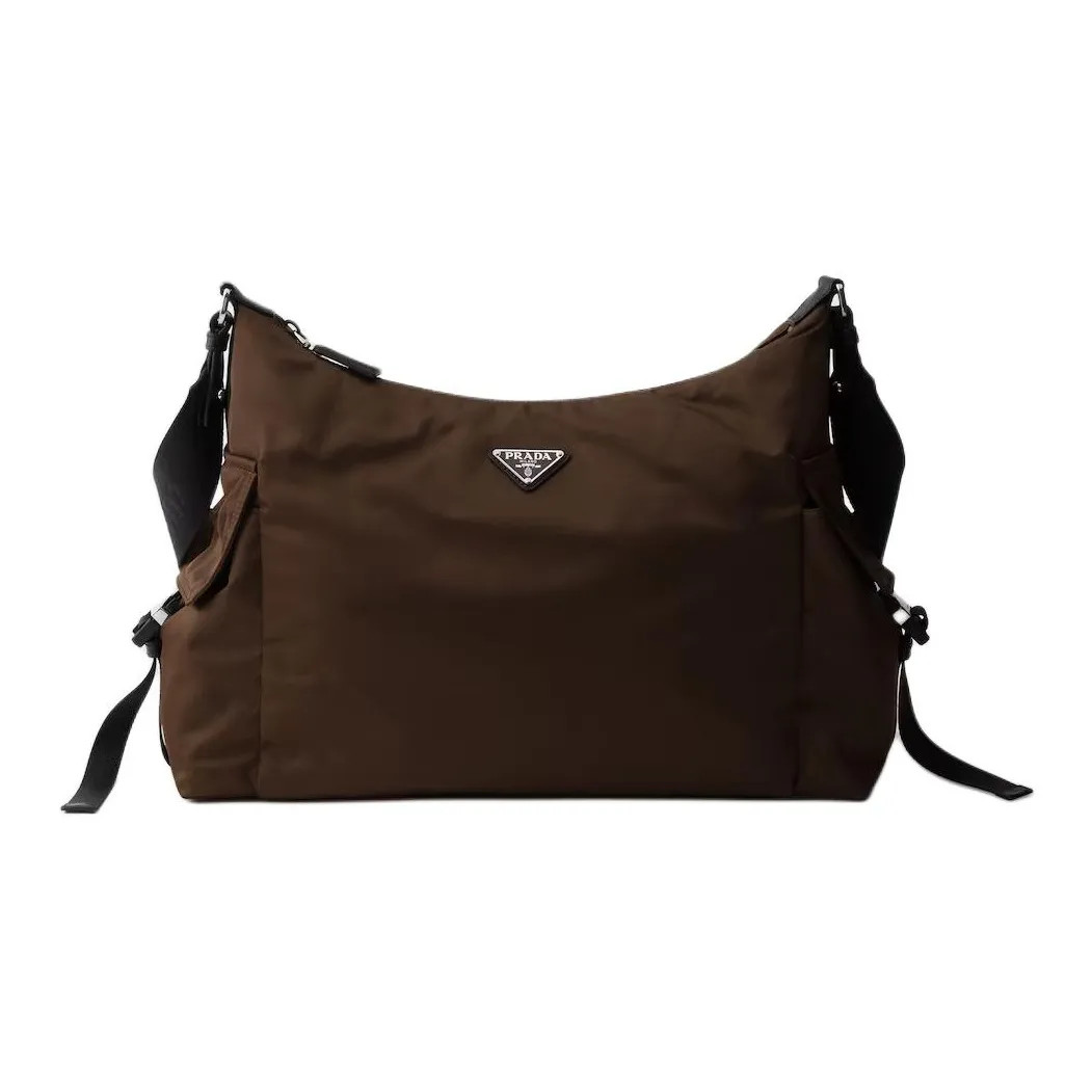PRADA Re-NylonExplore Recycled Polyamide Handbag Men’s Brown 16.9*5.9*11.6 in