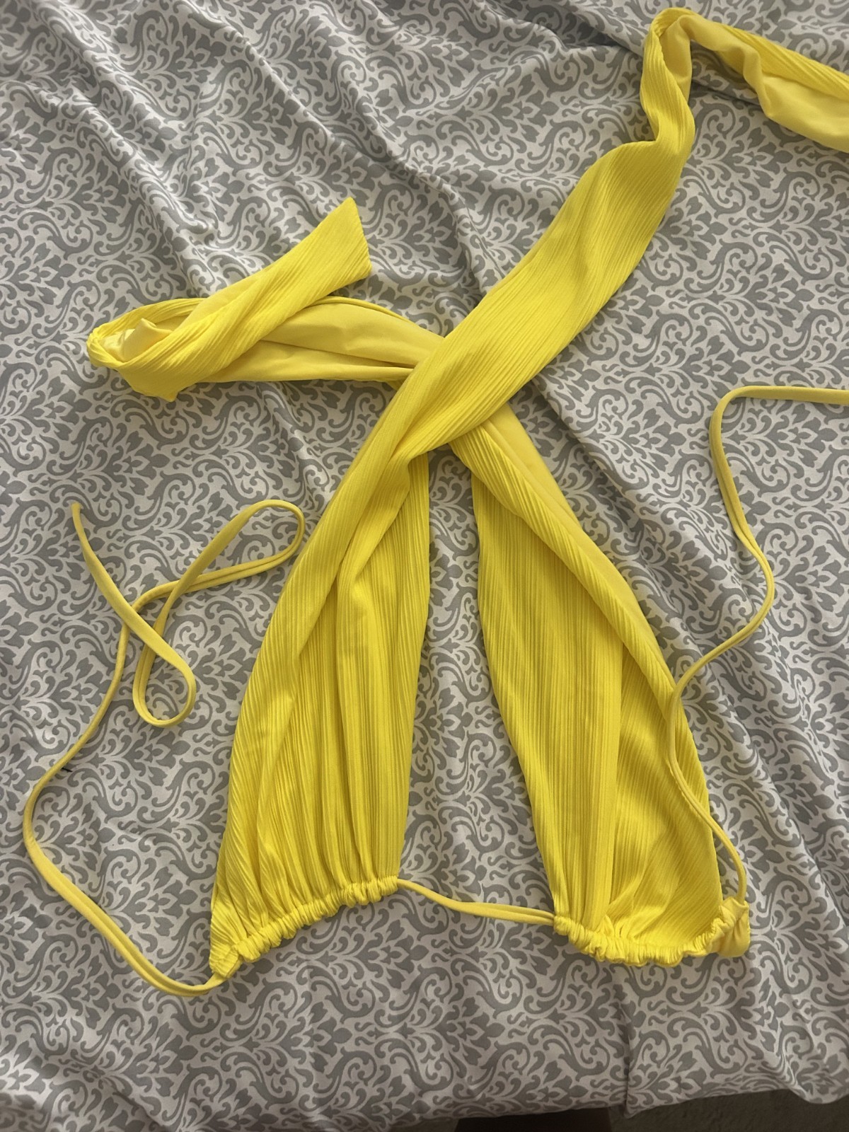 Frankies Bikinis Yellow Tie Top (SUPER SOFT)