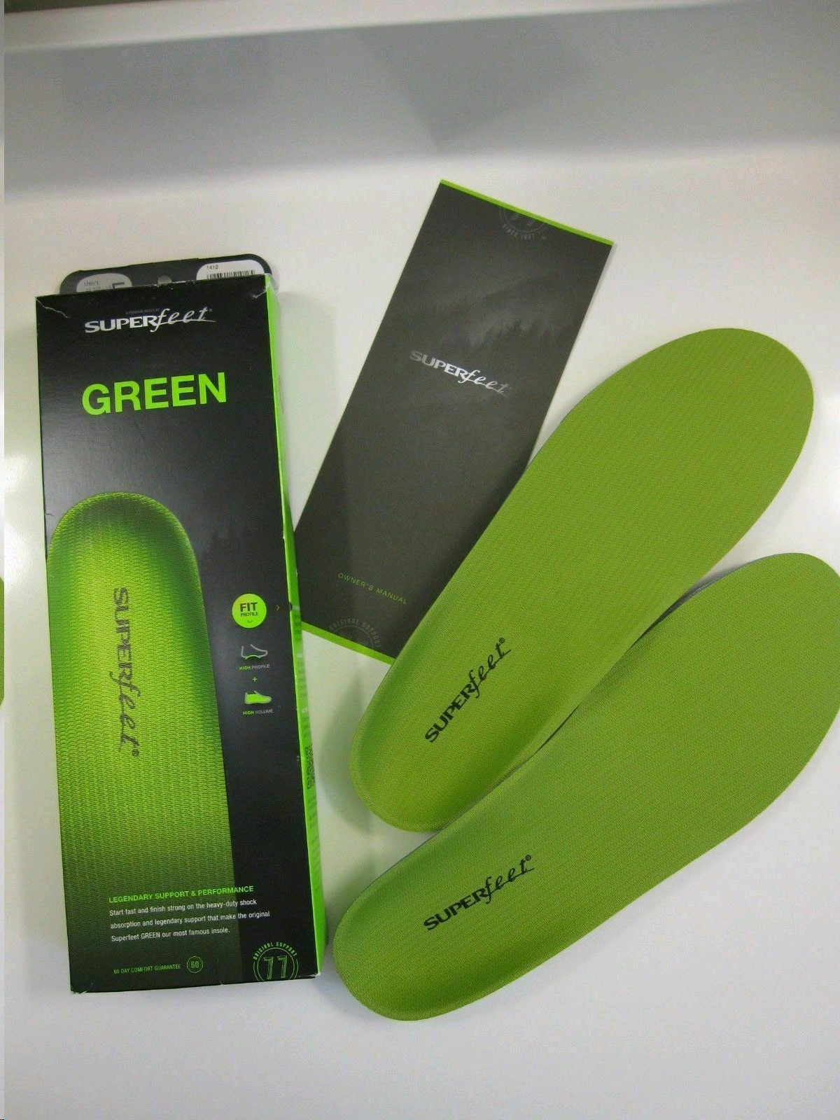 SUPERFEET Premium Green Insoles Inserts Orthotics New C D E F FREE FAST SHIP