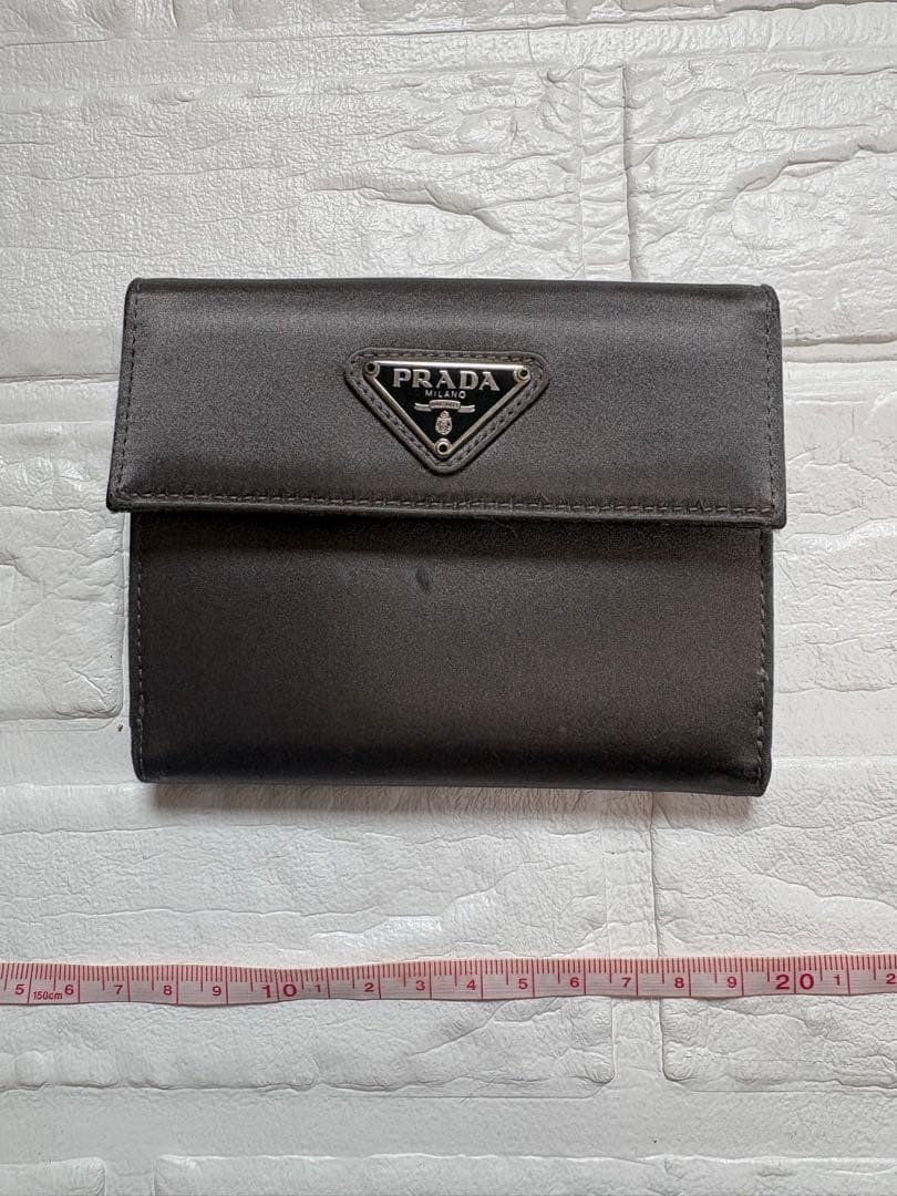 PRADA Bifold Wallet Triangle Logo Plate