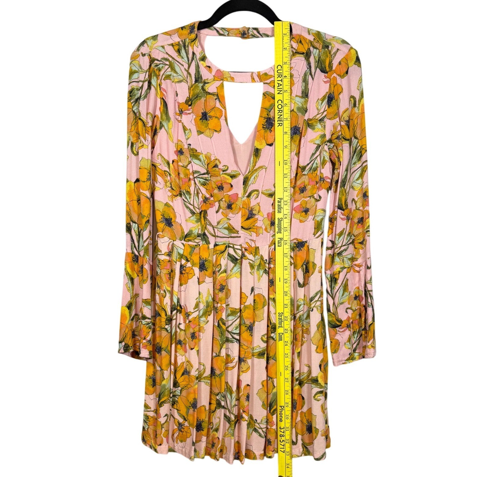 Free People, We the Free Tegan Printed Mini Dress, Long Sleeve Mini Dress Size 4