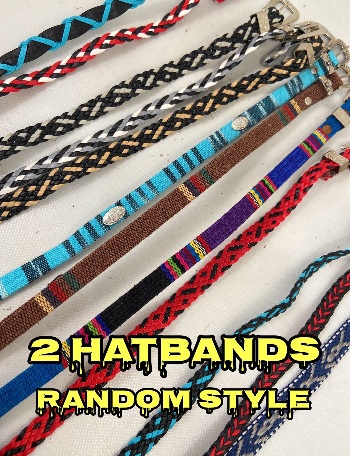 ☀️(2 Hatbands) Western Cowboy Cowgirl Rodeo Hat Band, Random Color / Style