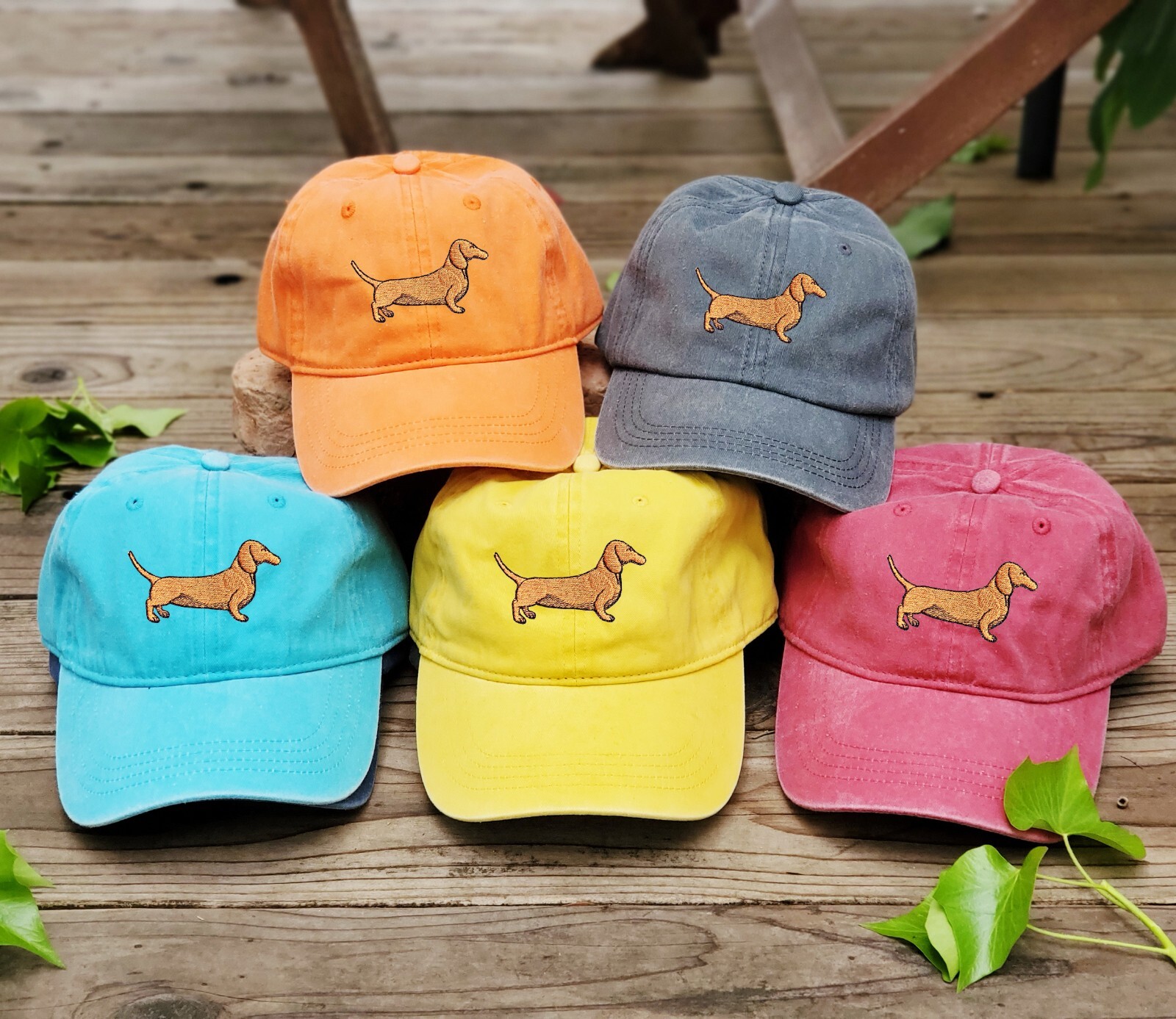 Dachshund dog embroidered dad hat, Wiener dog embroidered ball cap