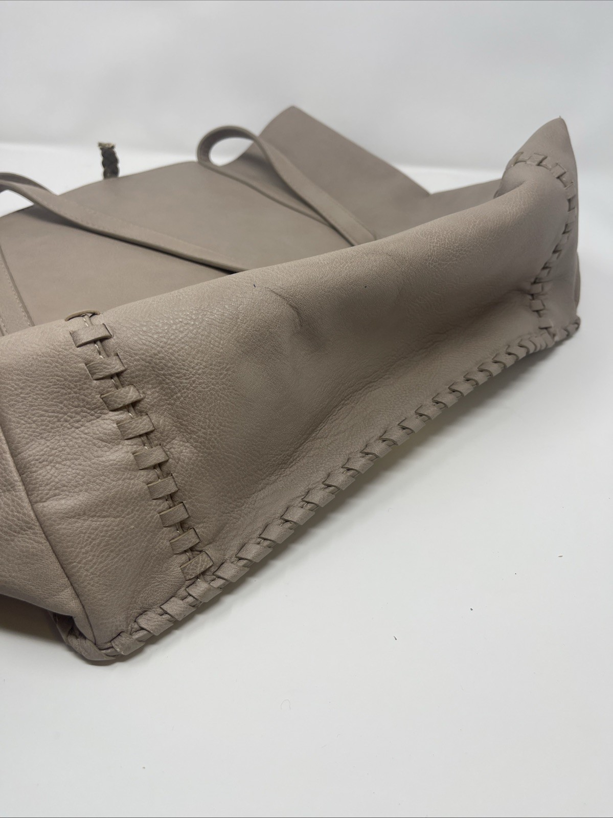 Big Buddha Tote Bag Purse Handbag Beige Tassel Large WhipStitch Boho