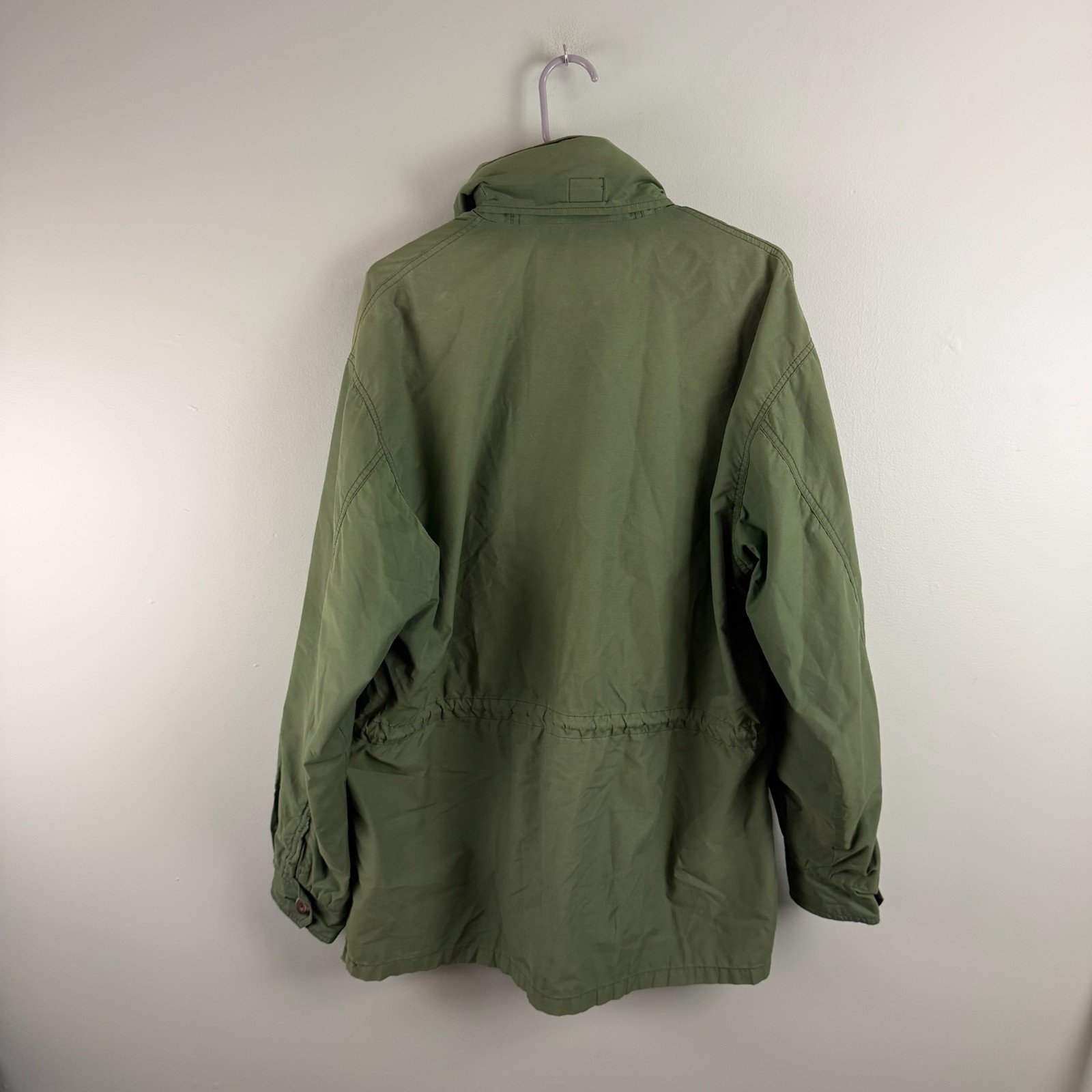 Vintage 90s Gap Fatigue Full Zip Cotton Blend Jacket Faded Lightweight Green