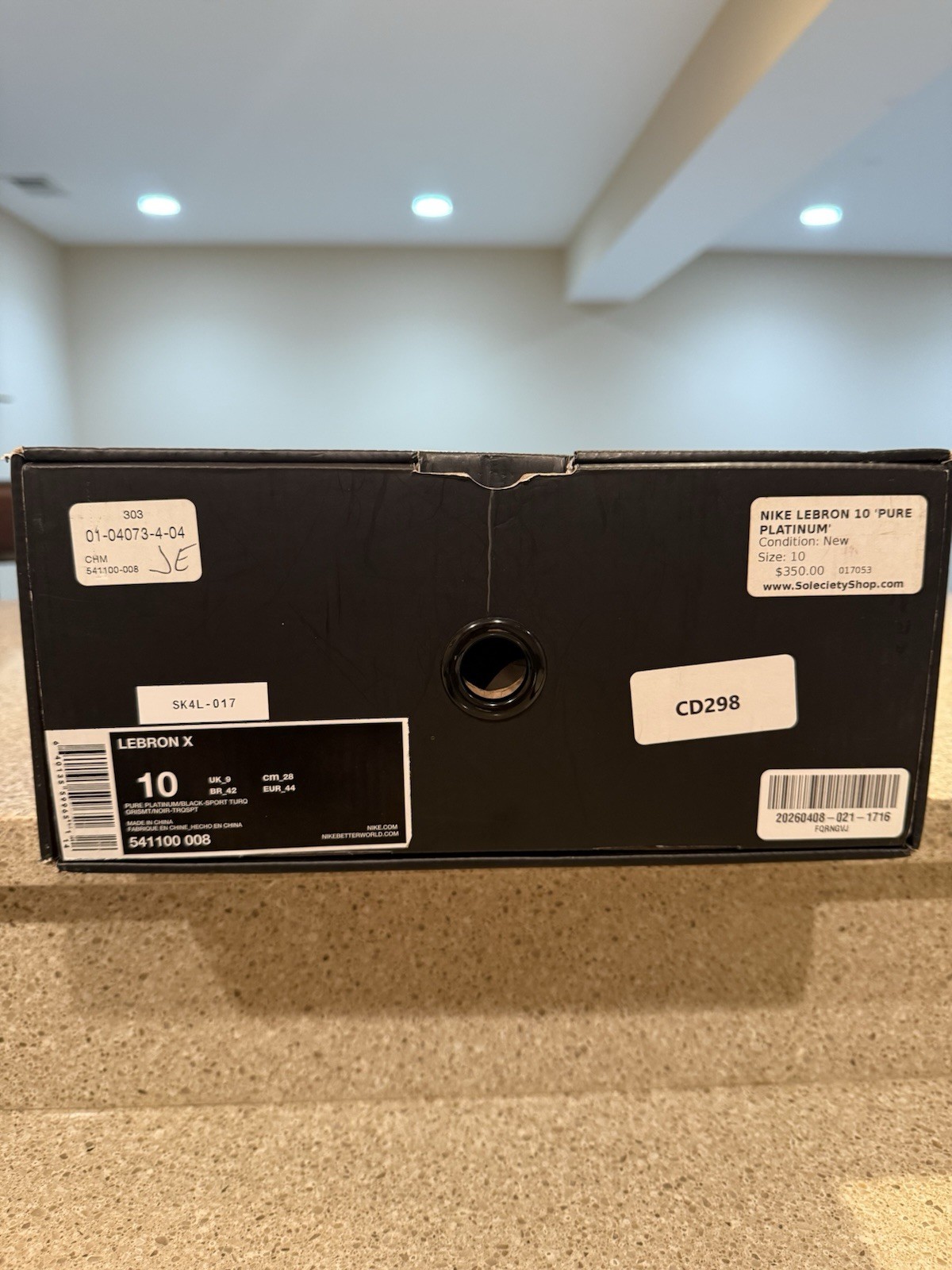 Nike LeBron Men’s Sneakers Grey-Pure Platinum, Size 10