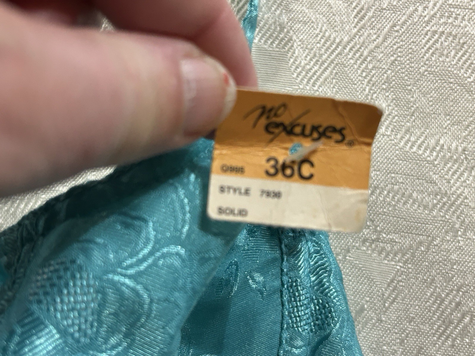 NWT Vtg NO EXCUSES Floral Shiny Satin 36C Bra Sz 7 Hi-Cut Panties Set