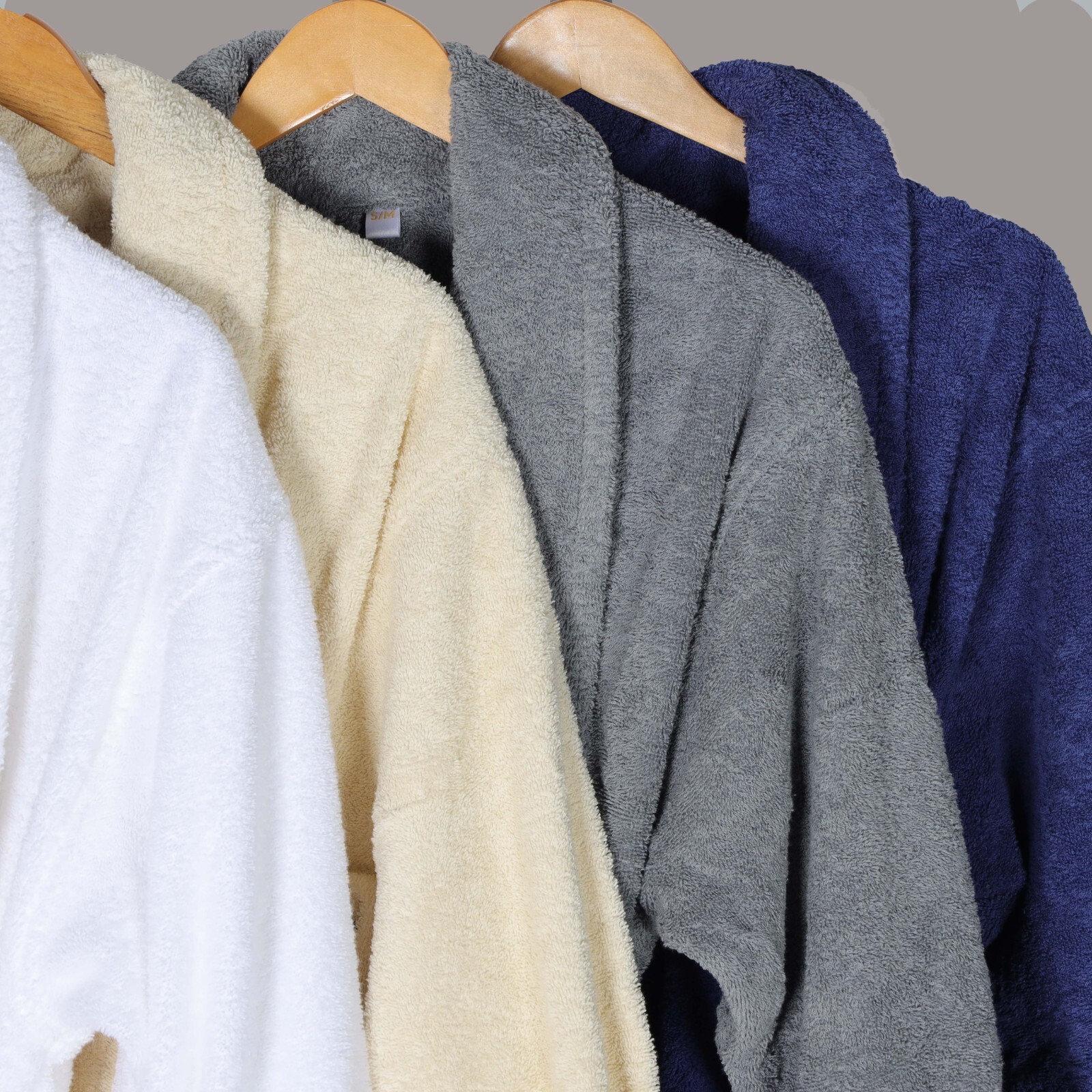 Men’s Turkish Cotton Terry Bath Robe Shawl Collar Full Sleeve Long Bathrobe