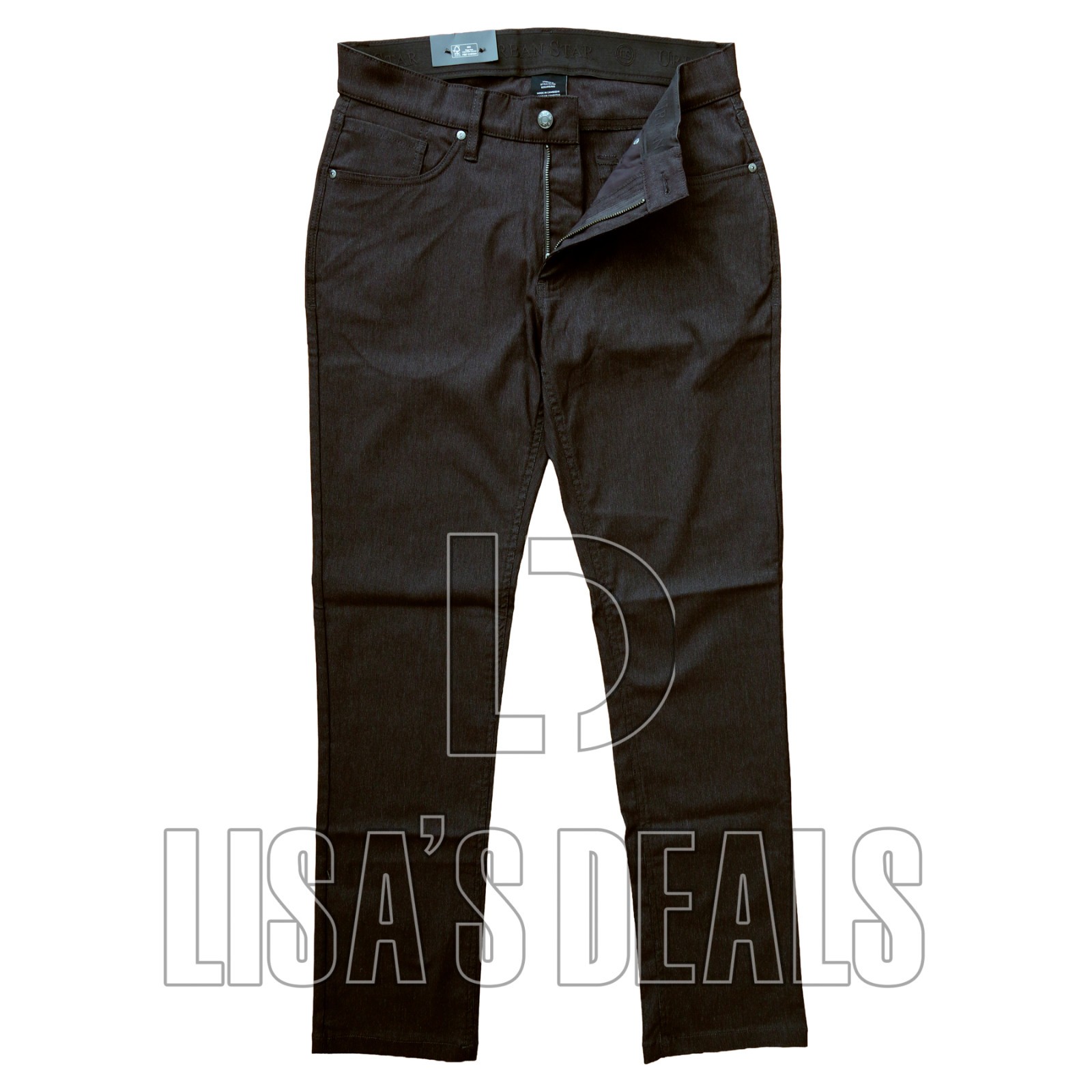 New! Urban Star Men’s Stretch Relaxed Fit Straight Leg Pants Black Tan 30 32 34