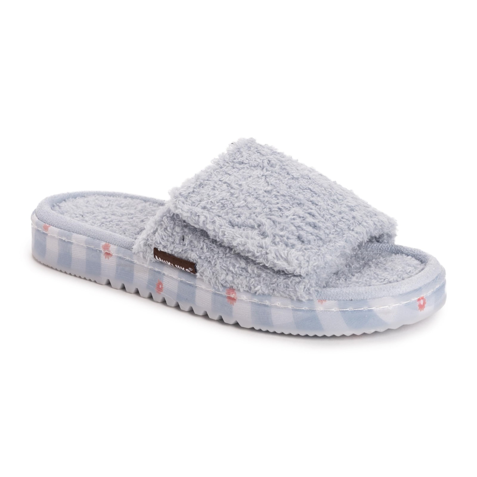 Muk Luks Women’s Acacia Slipper, Light Blue, M (7-8) Medium, Blue