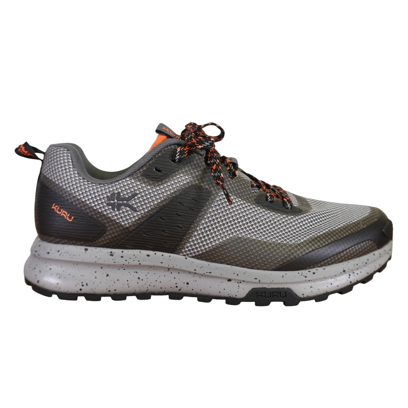 Kuru Atom Trail Hiking Shoes Mens 10 Grey Black Orange Trail Sneakers Low Top