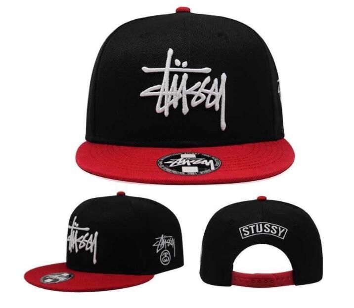 check description chose color STUSSY Snapback Cap Hat black Gray White Red acs