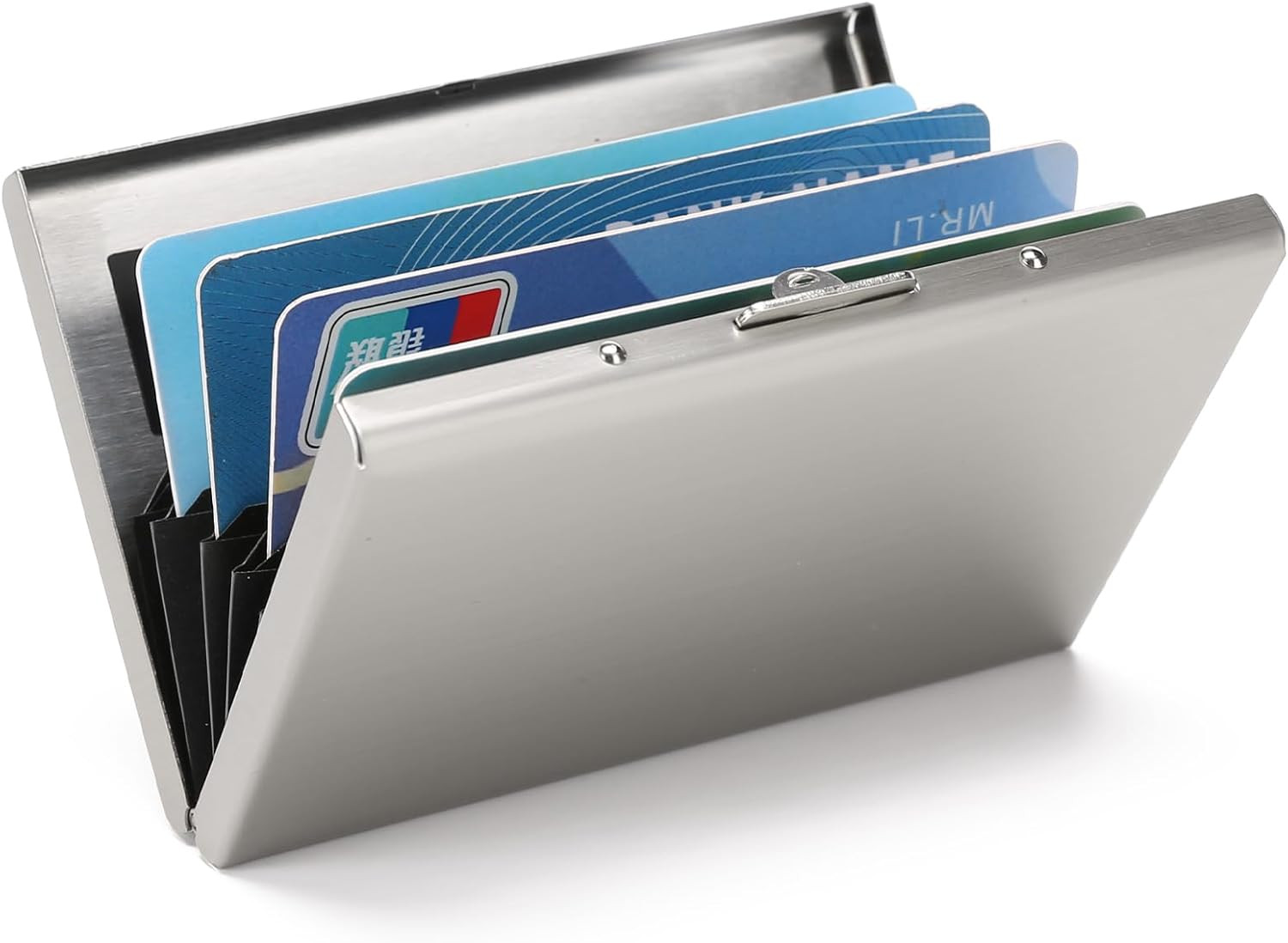 Stainless Steel Credit Card Wallet RFID Blocking Metal Case Pocket Business Card