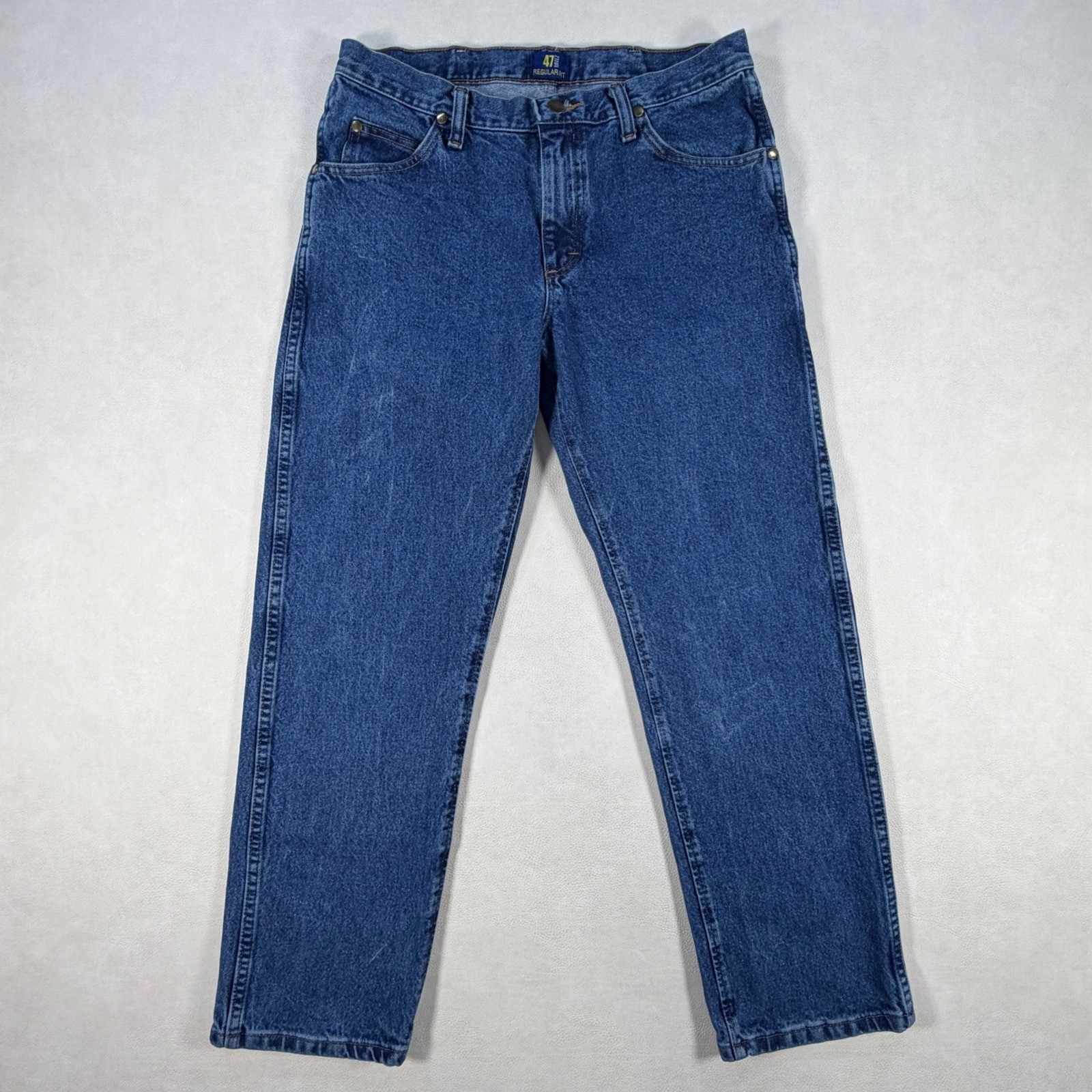 Wrangler 47MWZ Mens 32×32 Regular Fit Cowboy Cut Jeans Blue Premium Performance