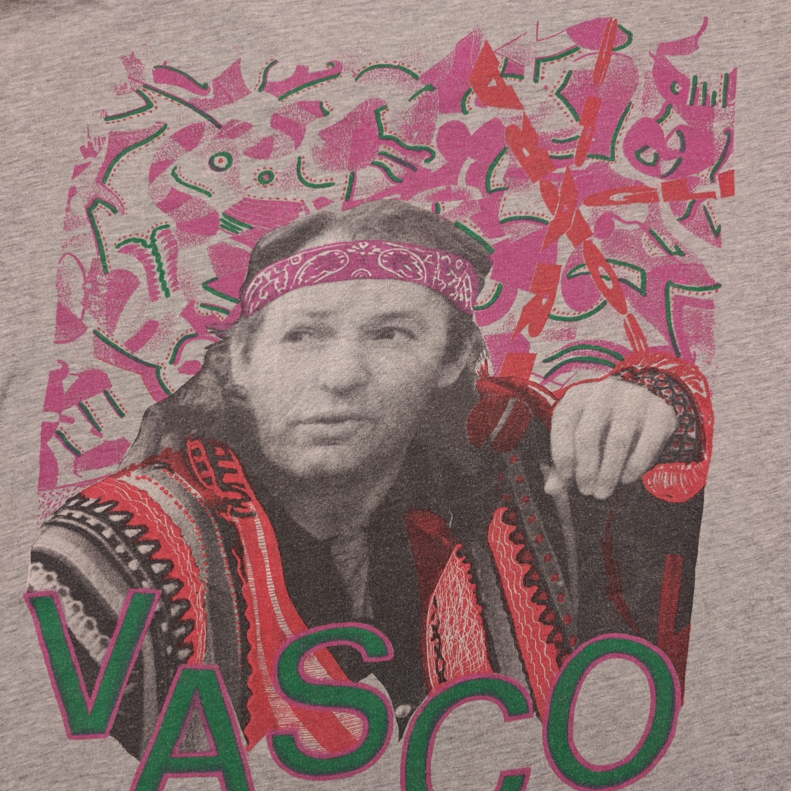 Vasco Rossi Inferno E Rittorno All Over Graphic 80s 90s Vintage T Shirt Size XL