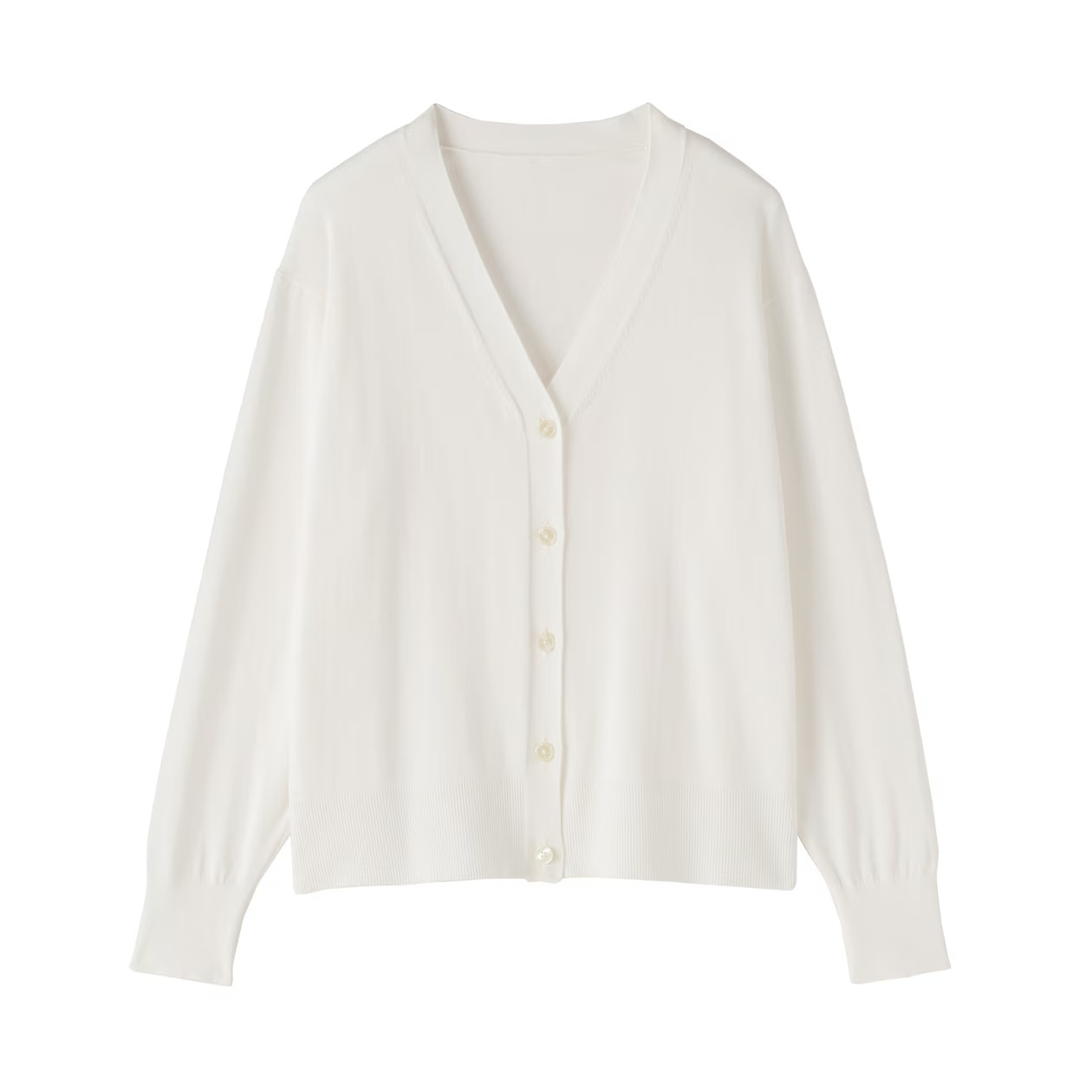 MUJI Womens UV Resistant V Neck Cardigan White FedEx