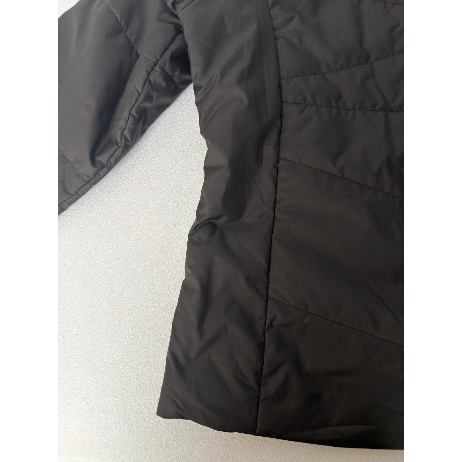 The North Face Womens Black Quilted Puffer Jacket Full Zip Insulated Coat L