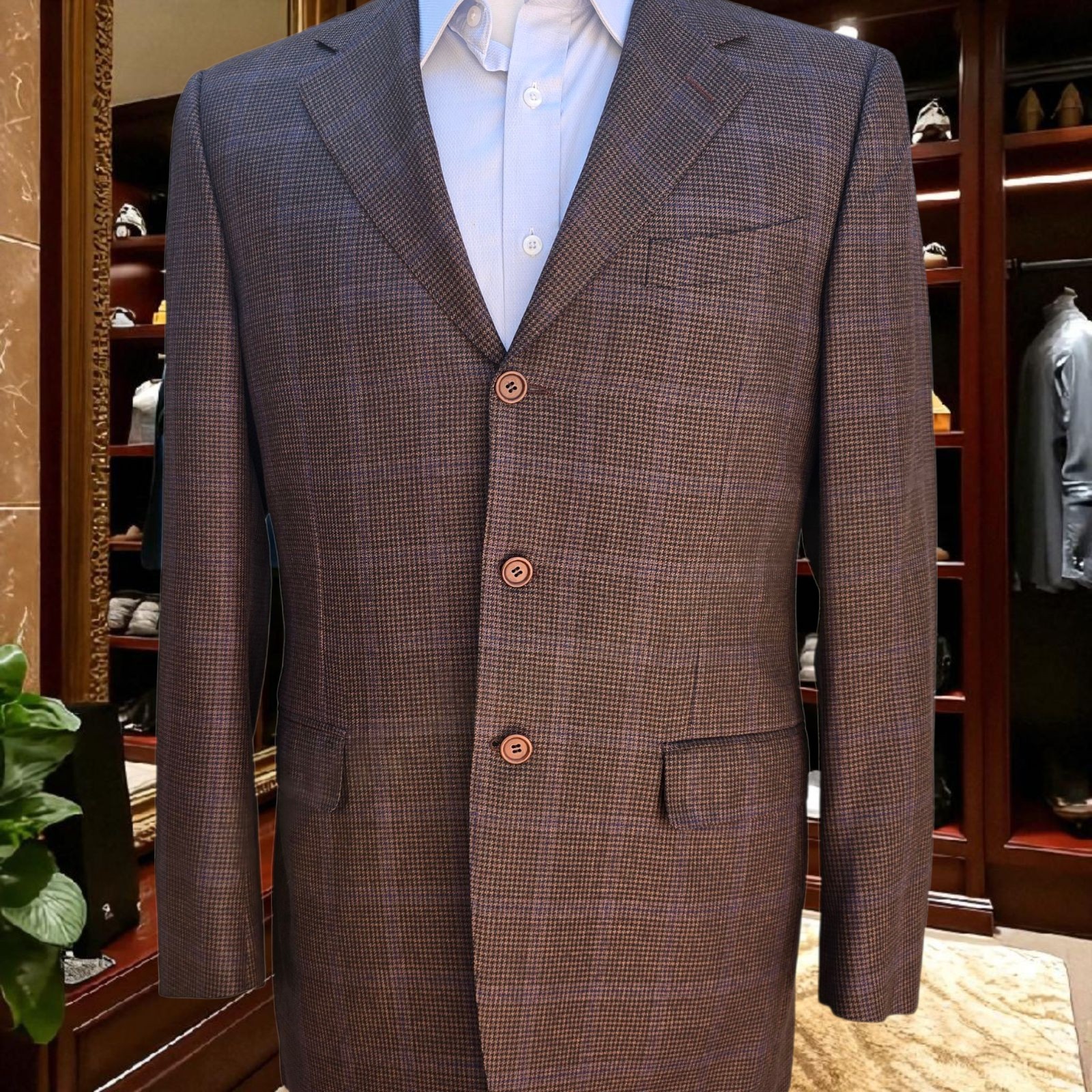 Custom Tailored Full Canvas Blazer 40L Silk Cashmere Wool Dual Vent Trussini