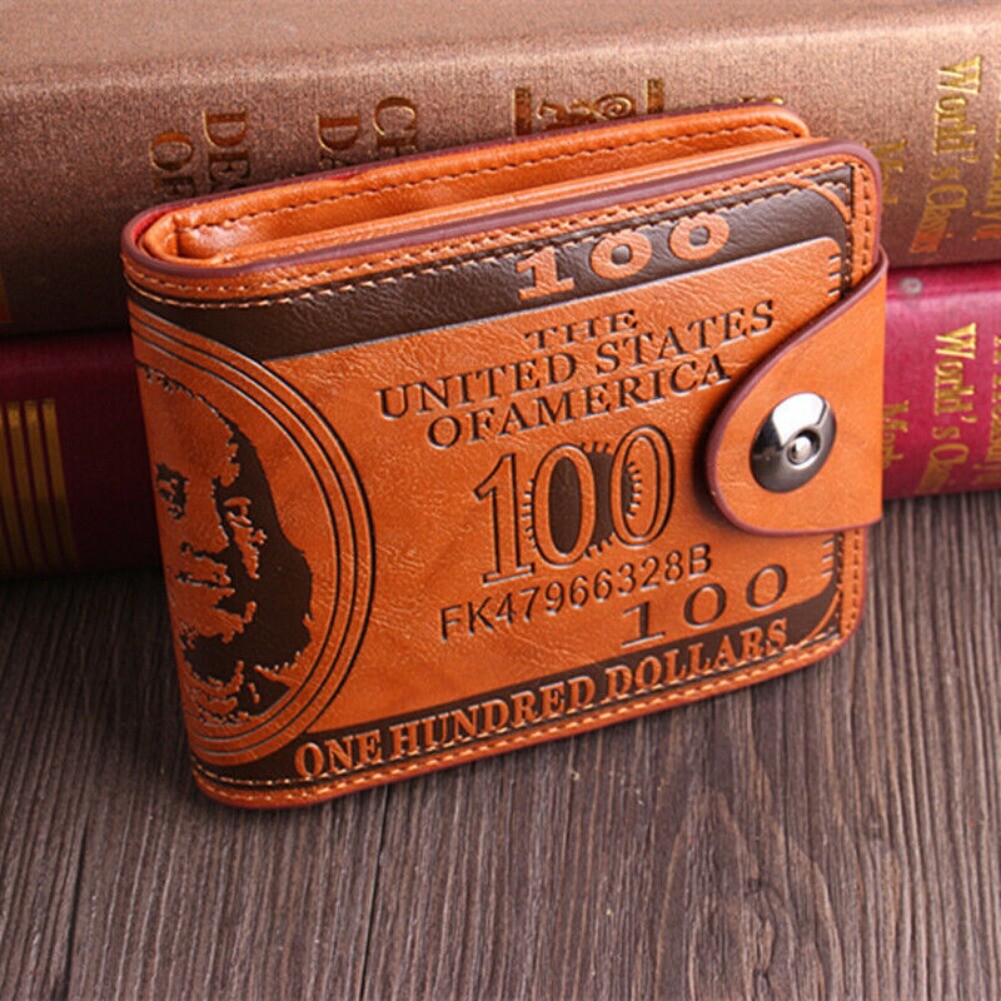Men’s Leather Bifold Wallet ID Credit Card Holder Money Coin Purse With Hasp US