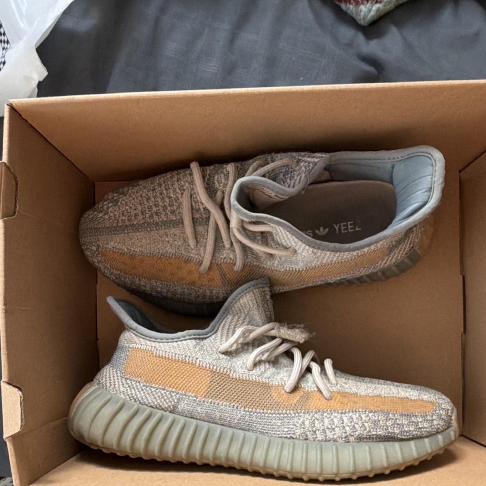adidas Yeezy Boost 350 V2 Ash Stone Gray Beige Primeknit GW0089 Sneakers Men