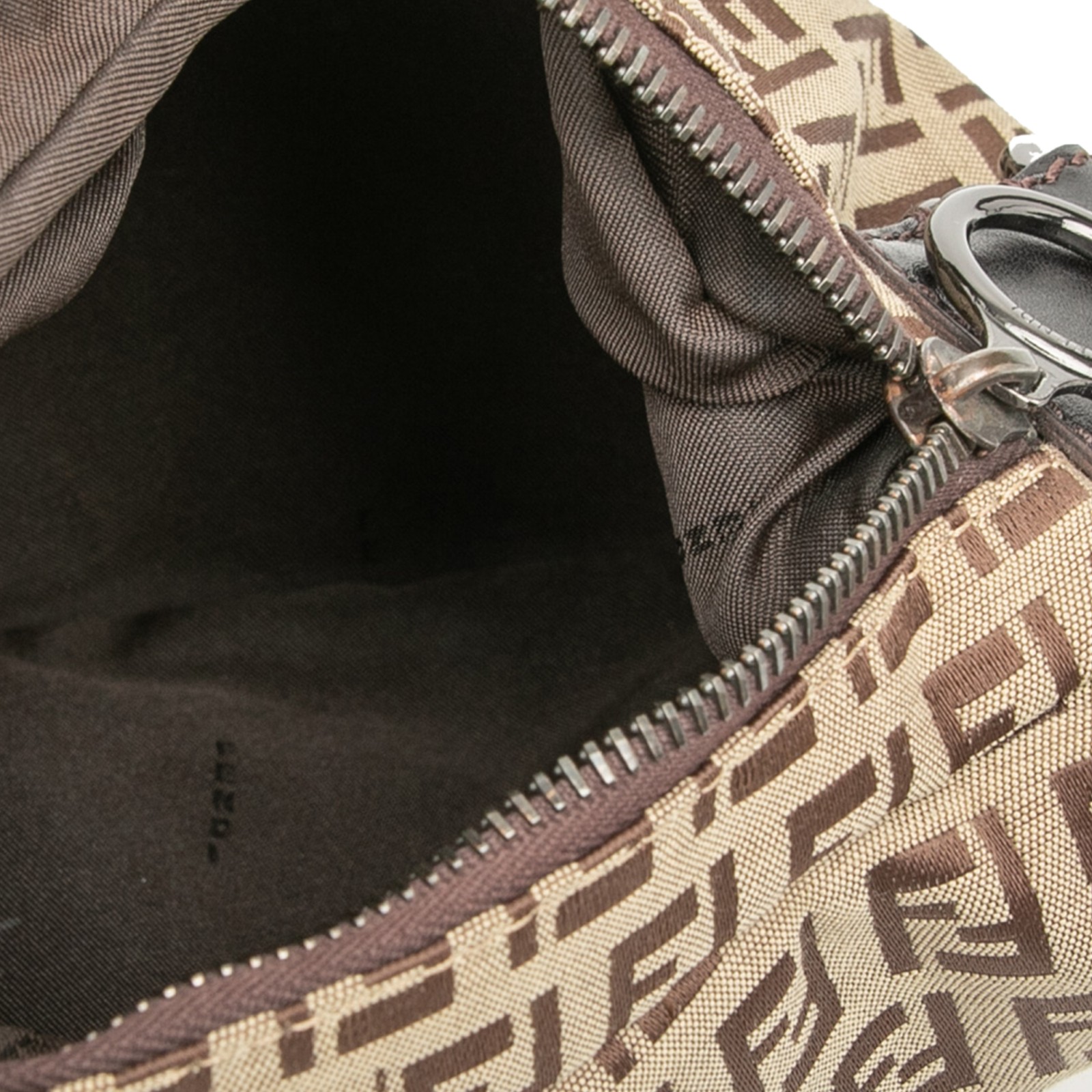 Fendi Zucchino Oyster Shoulder Bag Pre-Loved Beige