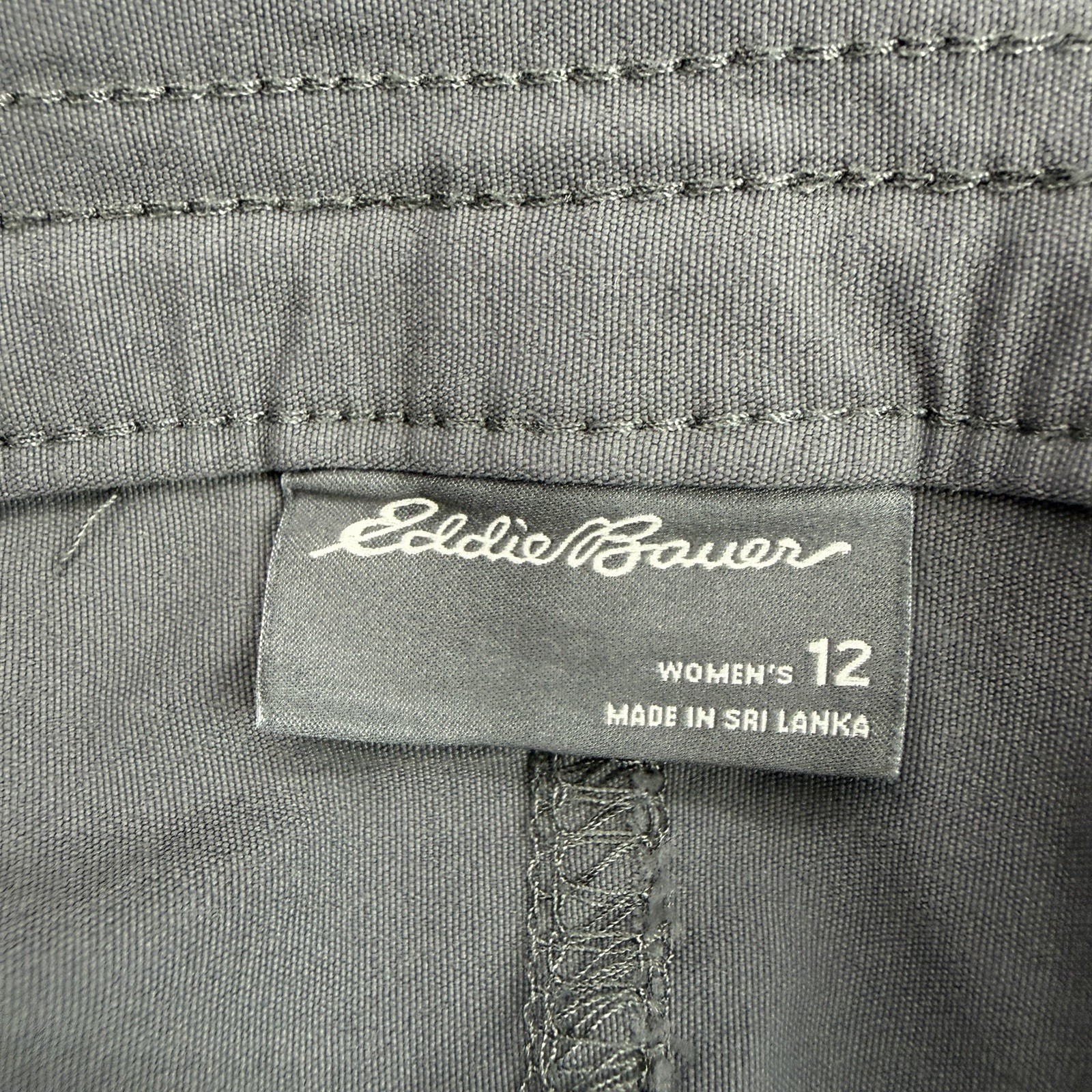 Eddie Bauer Rainier Capri Pants Womens 12 Gray Stretch Hiking Fishing Travel