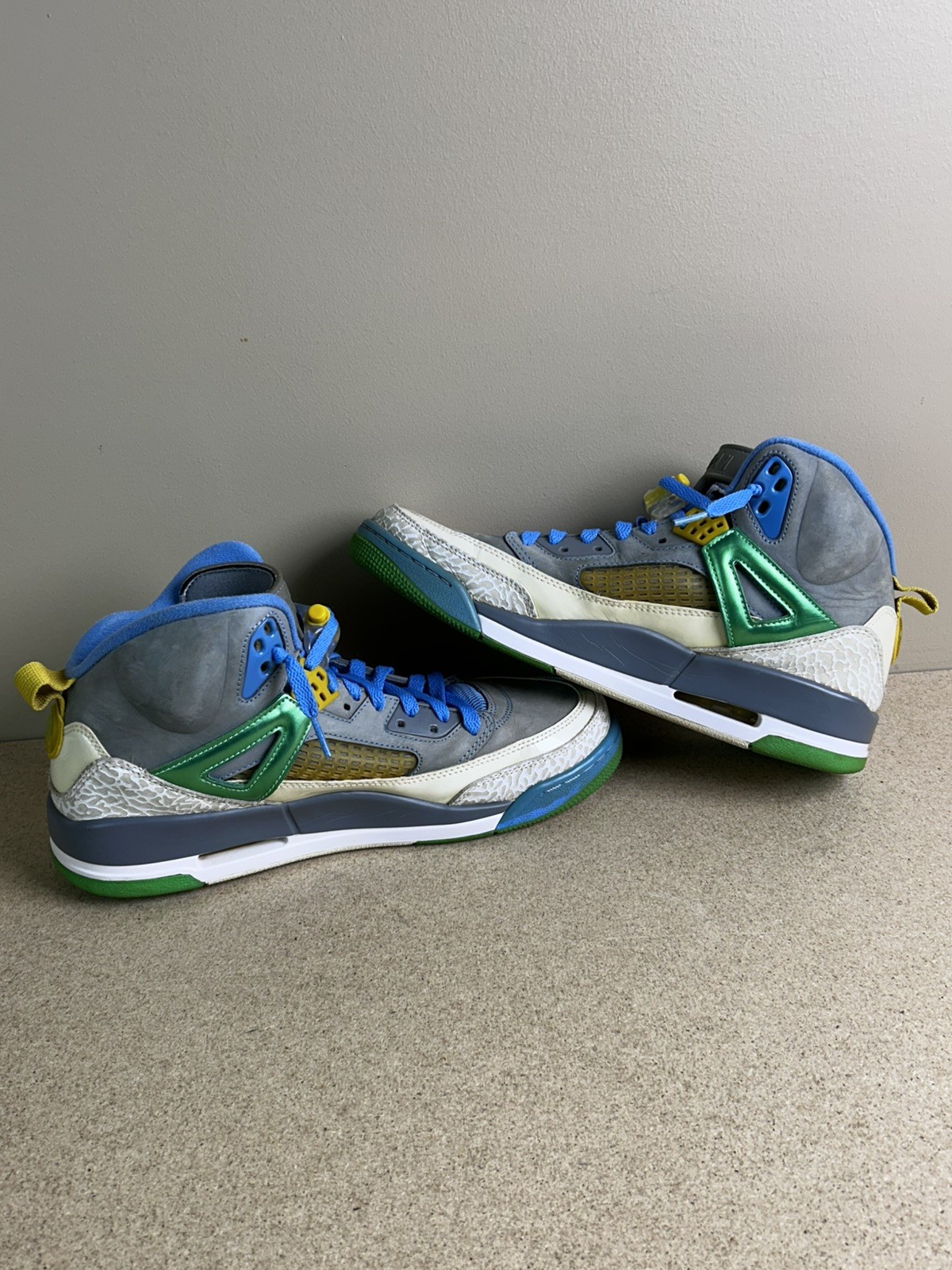 Jordan Spizike Stealth 2013 Size 11 Athletic Sneakers Shoes Blue & Gray