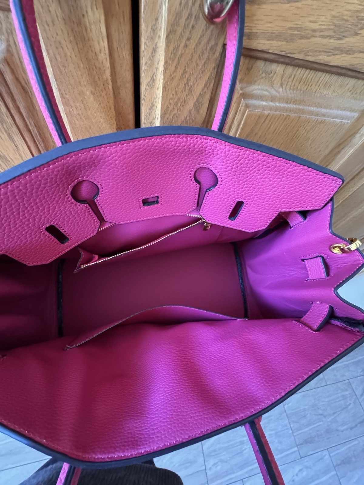 Leather Fushia Satchel