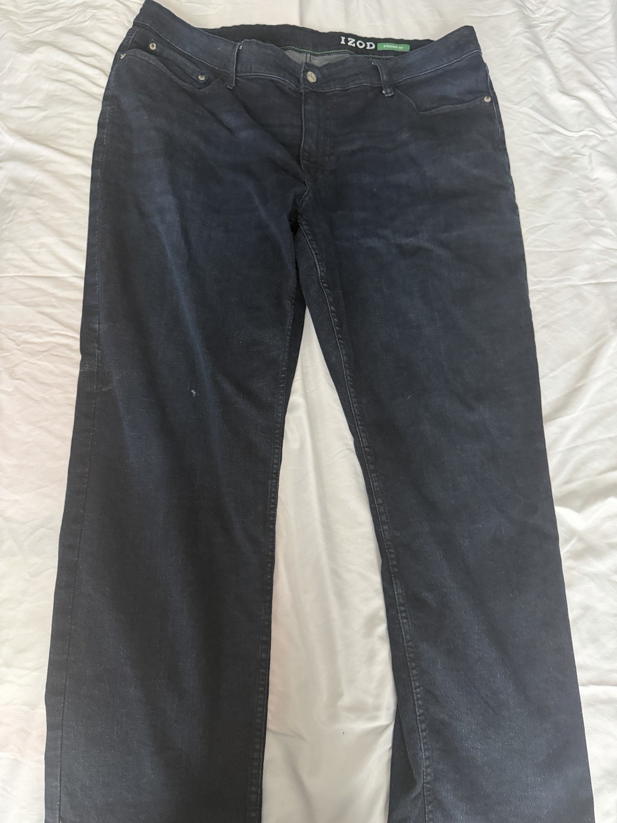 IZOD Men’s Comfort Stretch Straight Fit Jean, Size 40 – Soft Blue