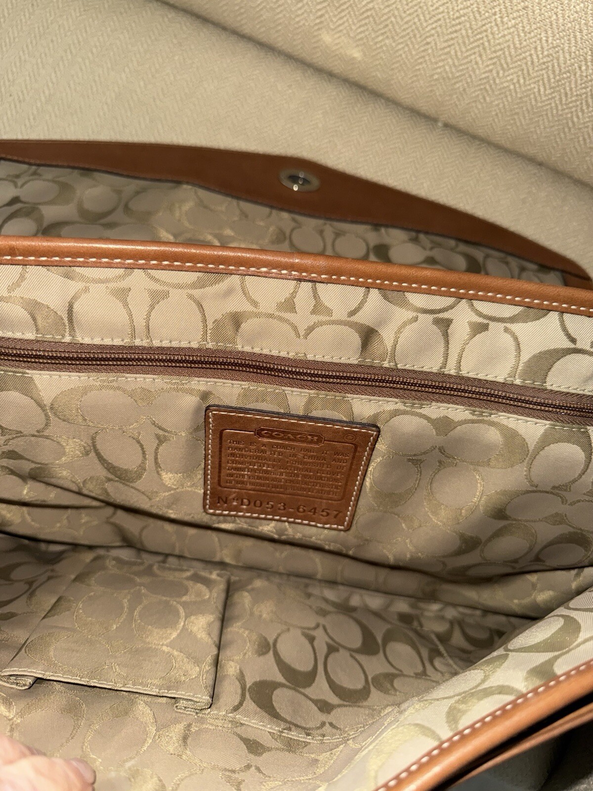 COACH leather brown shoulder bag briefcase laptop bag gently used as shown