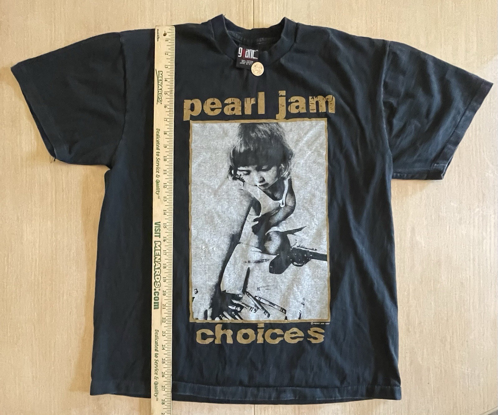 90s Pearl Jam Bootleg Choices T-Shirt L Crayons Not Guns Protest Grunge Tee