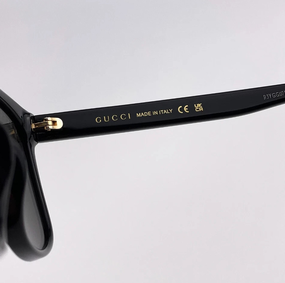 Gucci Men Sunglasses Black Grey Square GG0637SK 001 NEW
