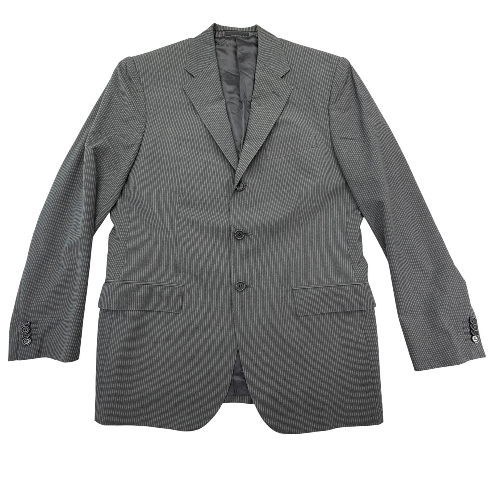 Boggi Milano Suit Mens IT 52 US 42 Gray Pinstripe Wool 2 Piece 36×32 Pants Italy
