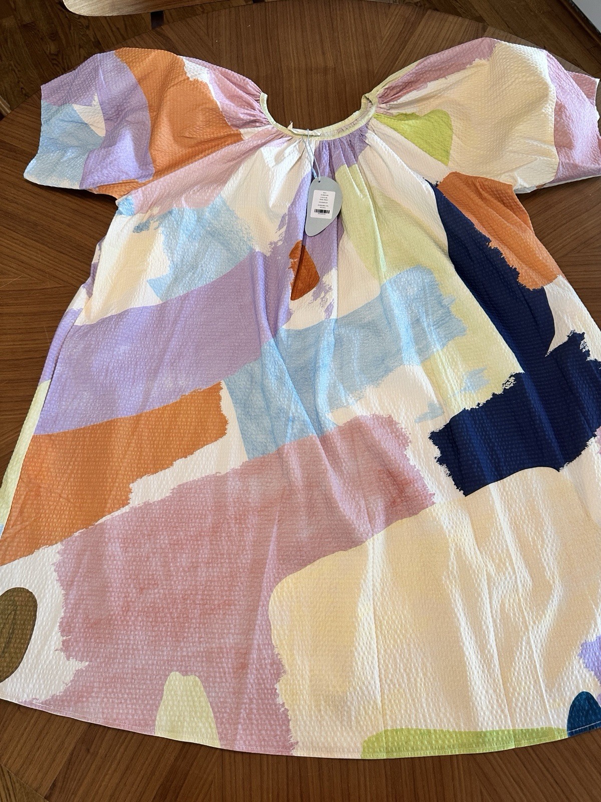 Our Second Nature Lightyear Oversized Puff Sleeve Dress Minimalist Pockets Small