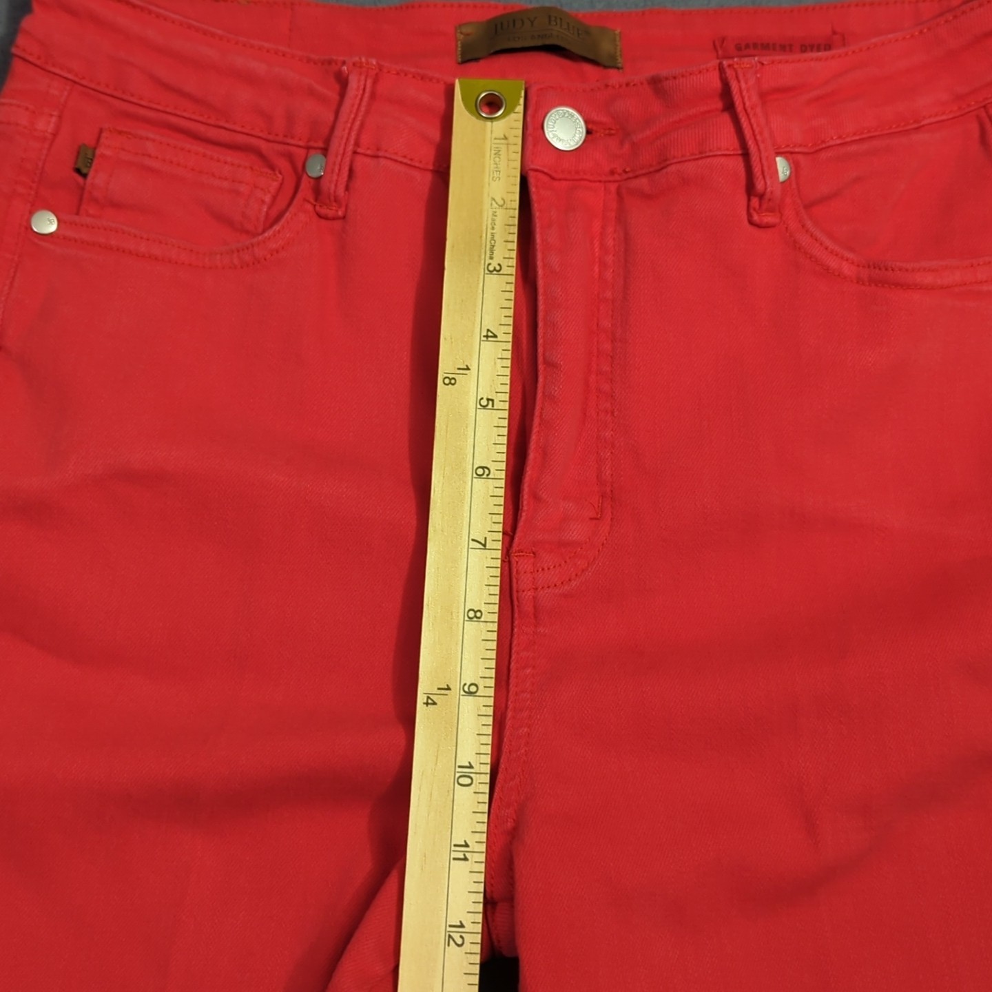 Judy Blue Jeans Women’s 31 Red Garment Dyed Skinny High Rise Denim