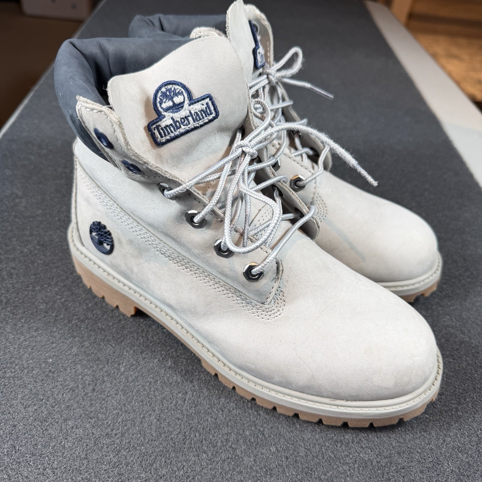 Timberland 6″ Premium Men Sz 6 Bone Ivory Cream Waterproof Work Boot
