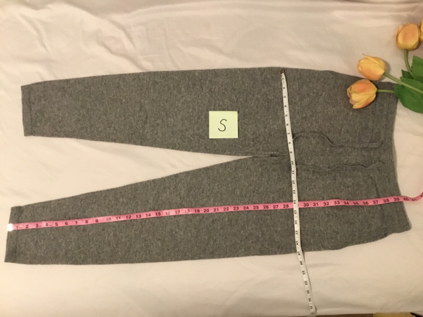 AMICALE Men’s GREY MEDIUM 90% wool 10% cashmere Lounge jogger pajamas Pant $295