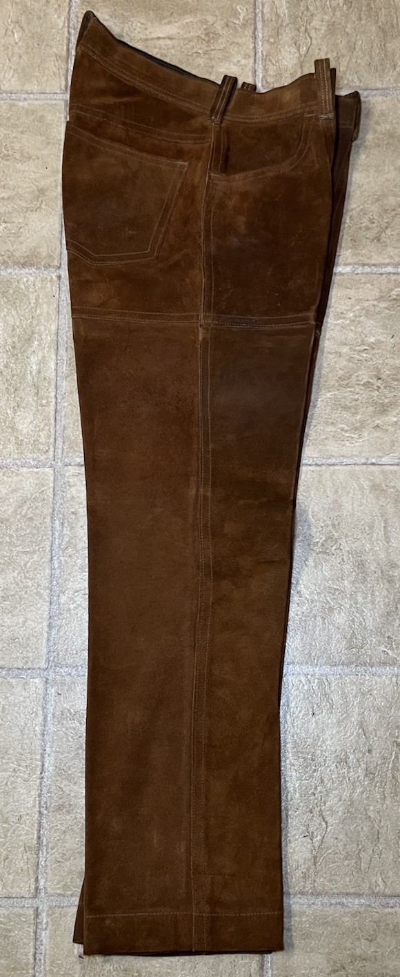 Vintage Jo-O-Kay Brown Suede Leather Western Pants Mens 31×30 Corral 70s Boho